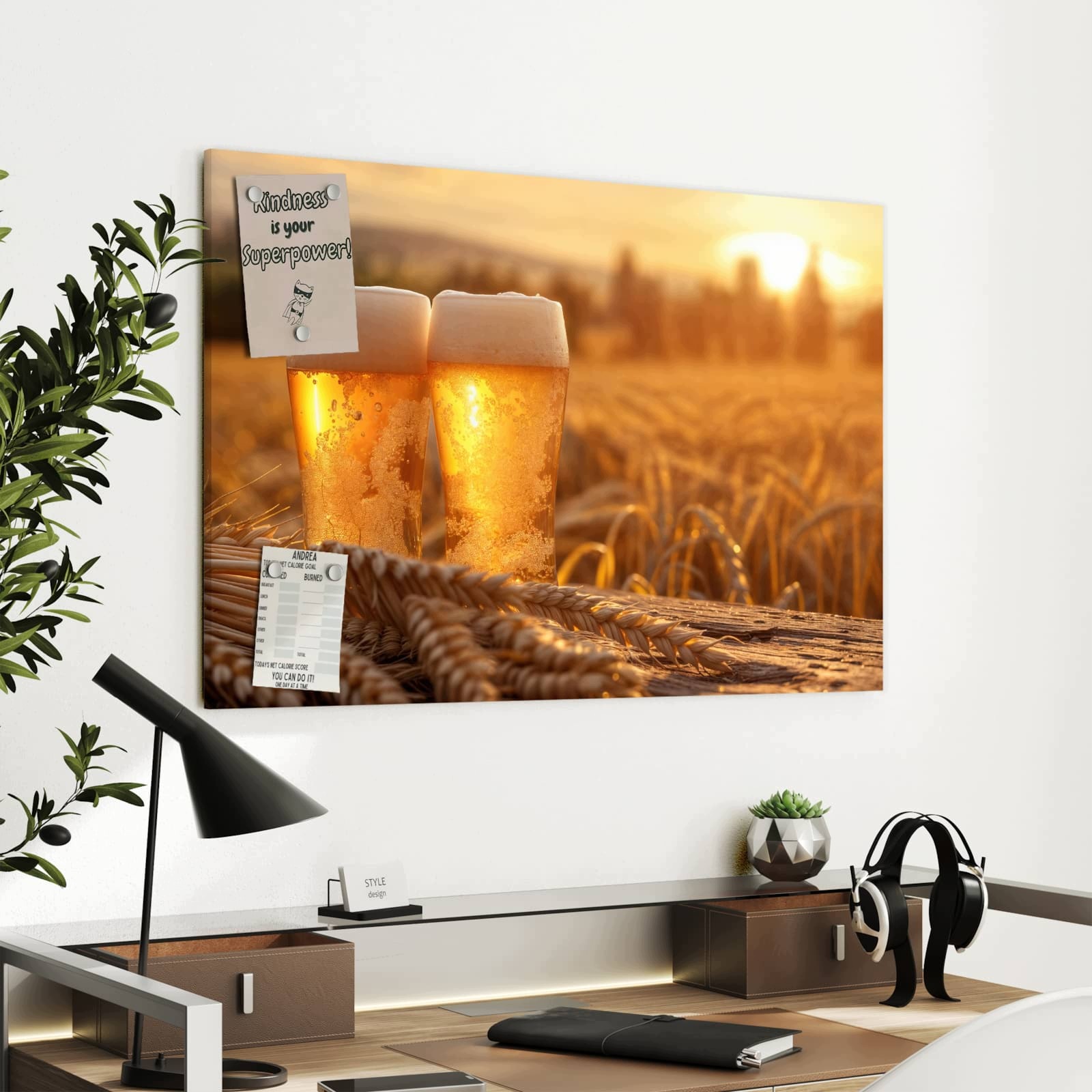 Magnetická tabule – obraz na zeď Hrnek o západu slunce | 90 × 60 cm
