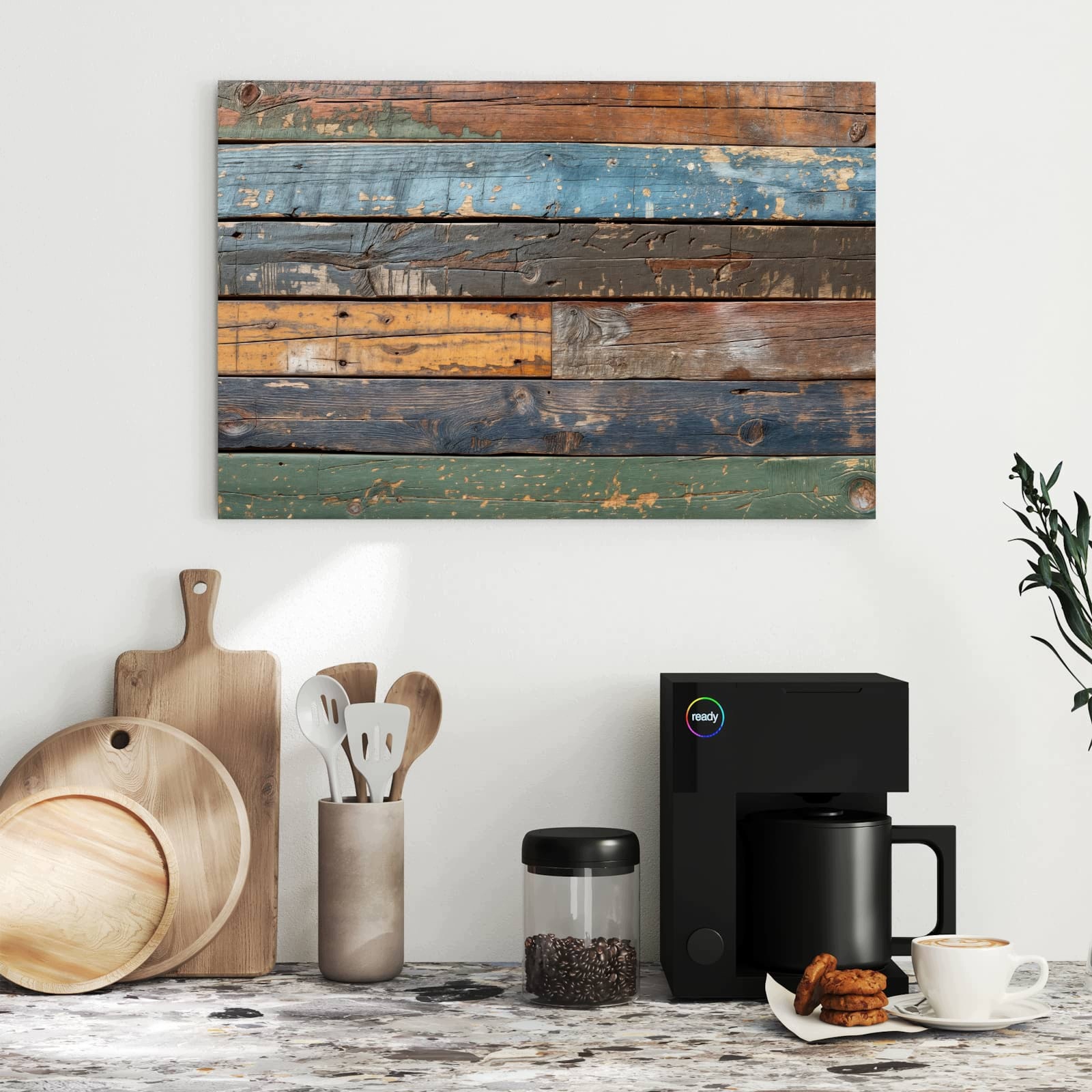 Magnetická tabule – obraz na zeď Barevná dřevěná deska | 60 × 40 cm