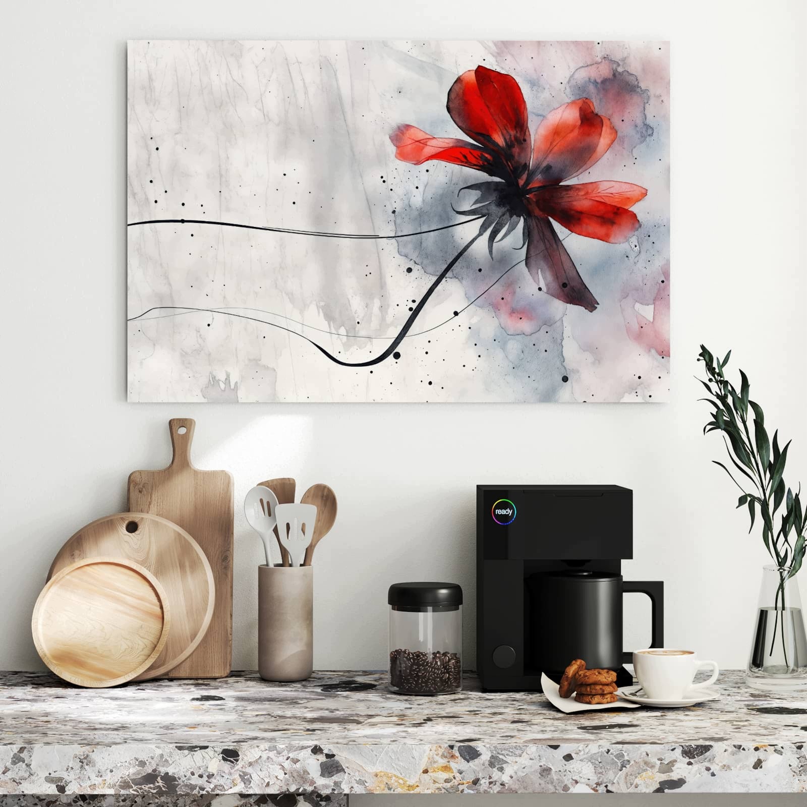 Magnetická tabule – obraz na zeď Abstraktní květina | 90 × 60 cm