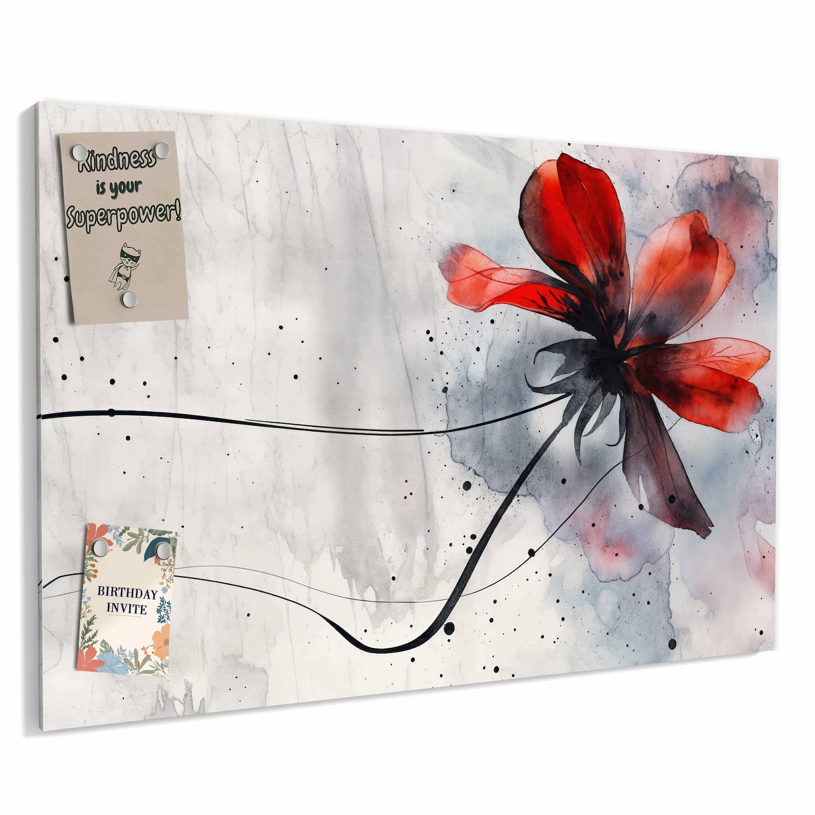 Magnetická tabule – obraz na zeď Abstraktní květina | 90 × 60 cm