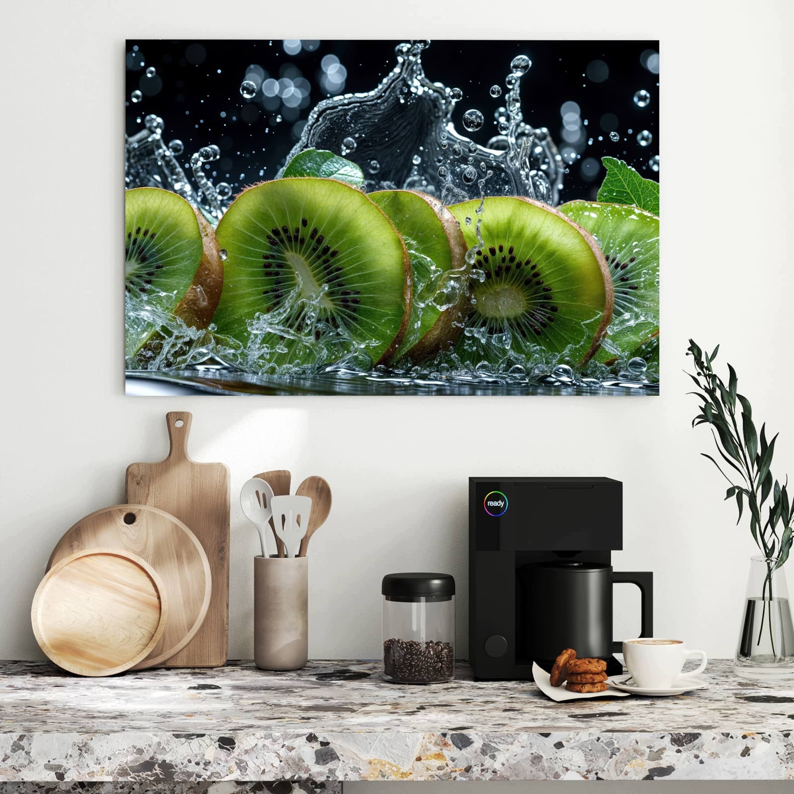 Magnetická tabule – obraz na zeď Kiwi voda – motiv 2 | 90 × 60 cm