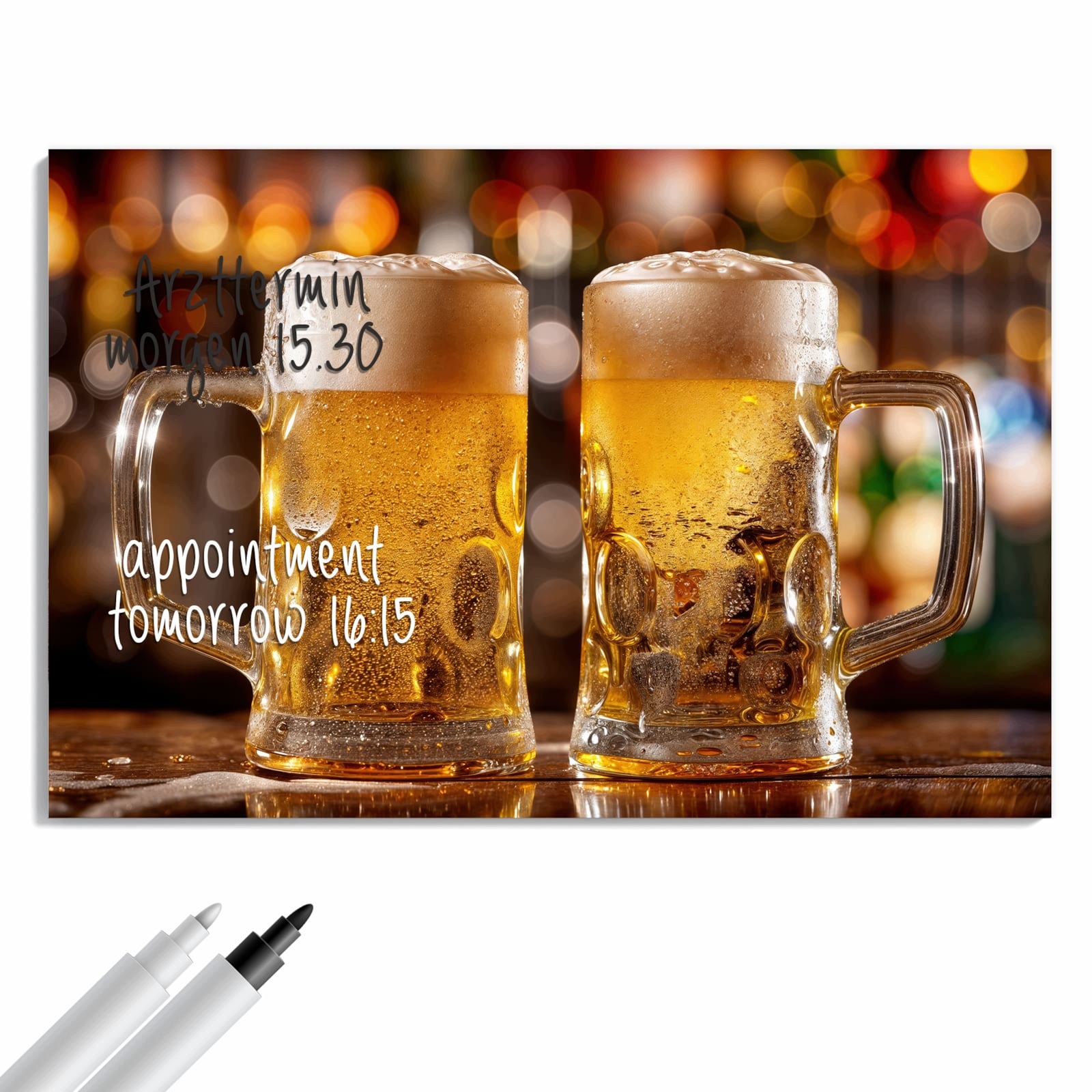 Magnetická tabule – obraz na zeď Dva půllitry piva | 60 × 40 cm