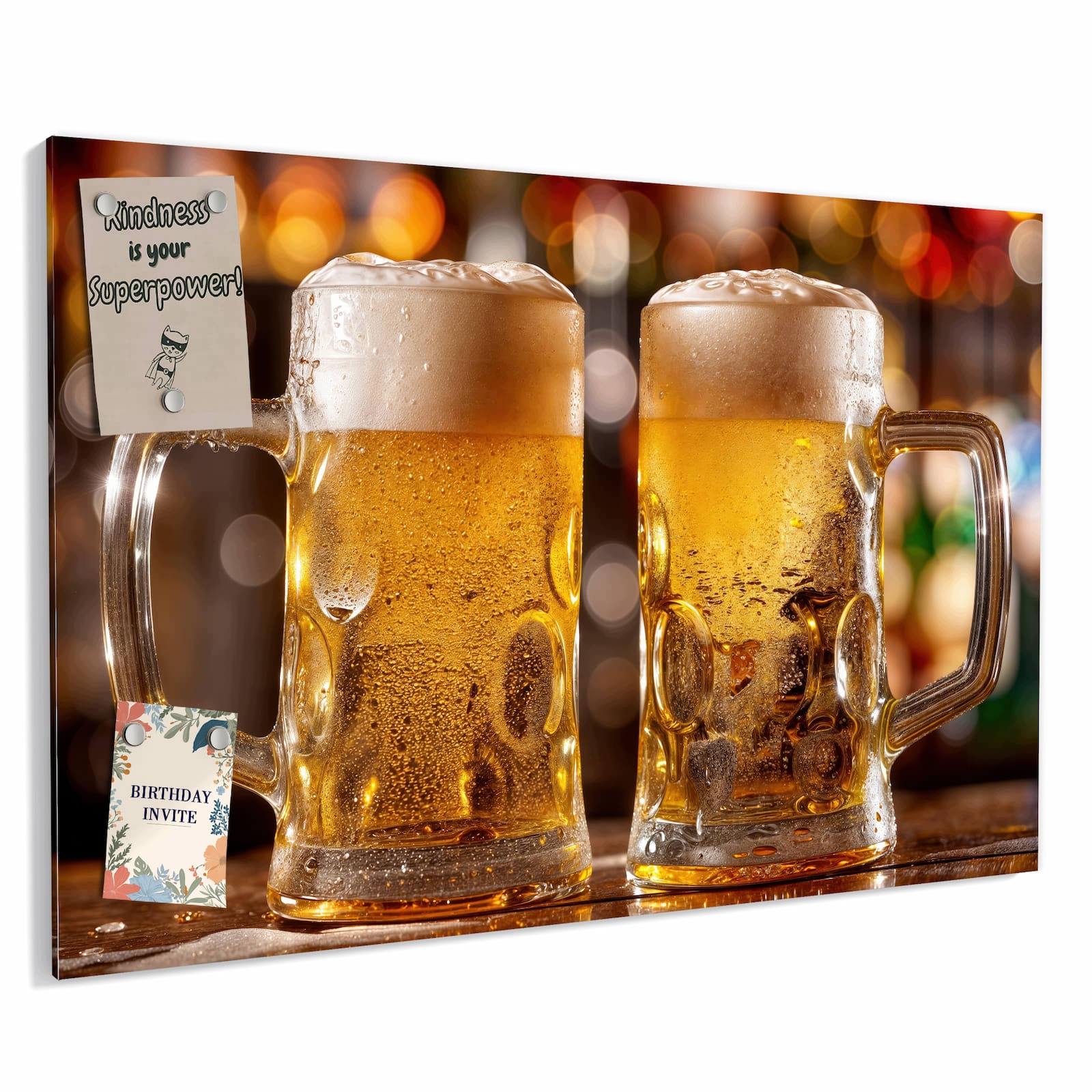 Magnetická tabule – obraz na zeď Dva půllitry piva | 60 × 40 cm