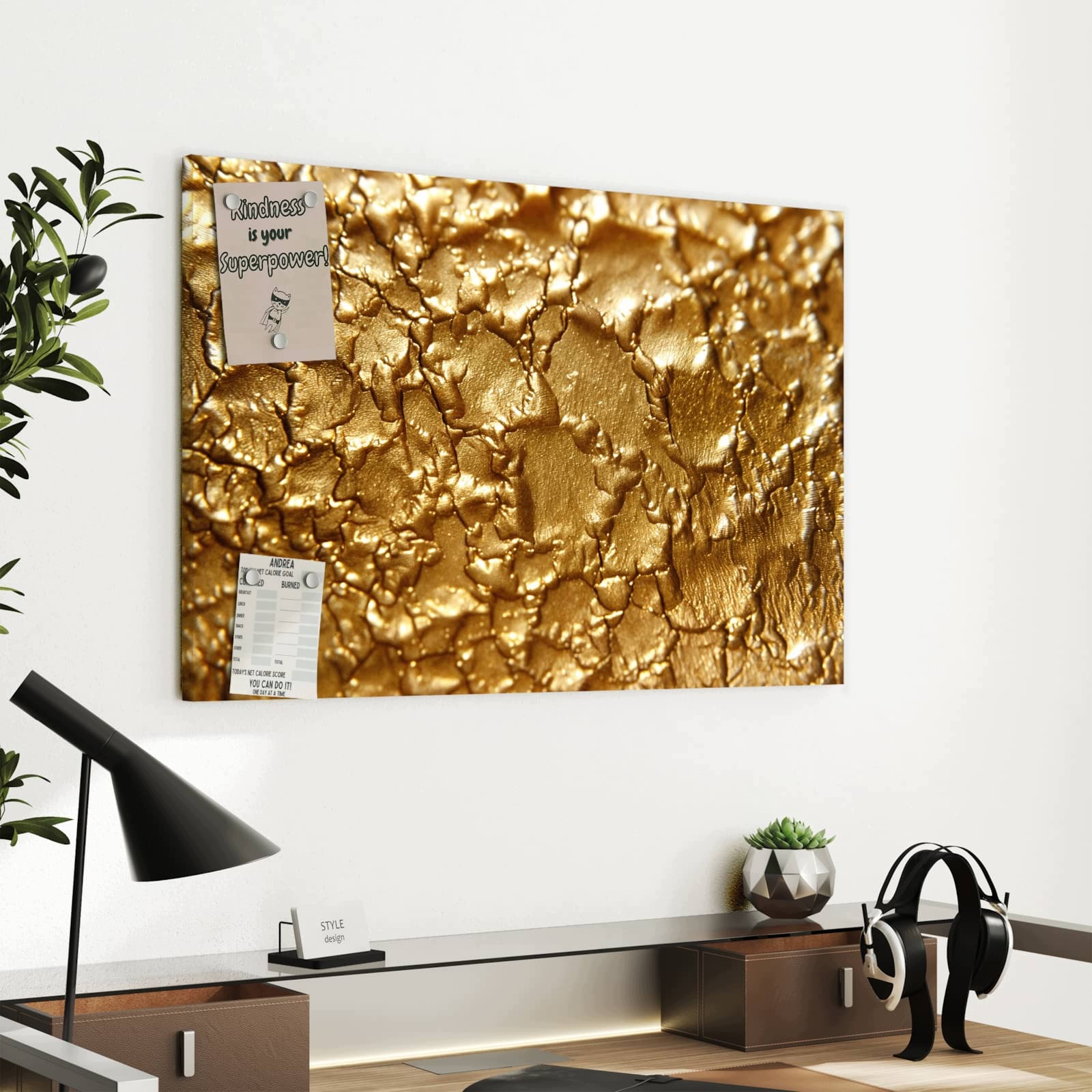 Magnetická tabule – obraz na zeď Zlatá struktura | 60 × 40 cm