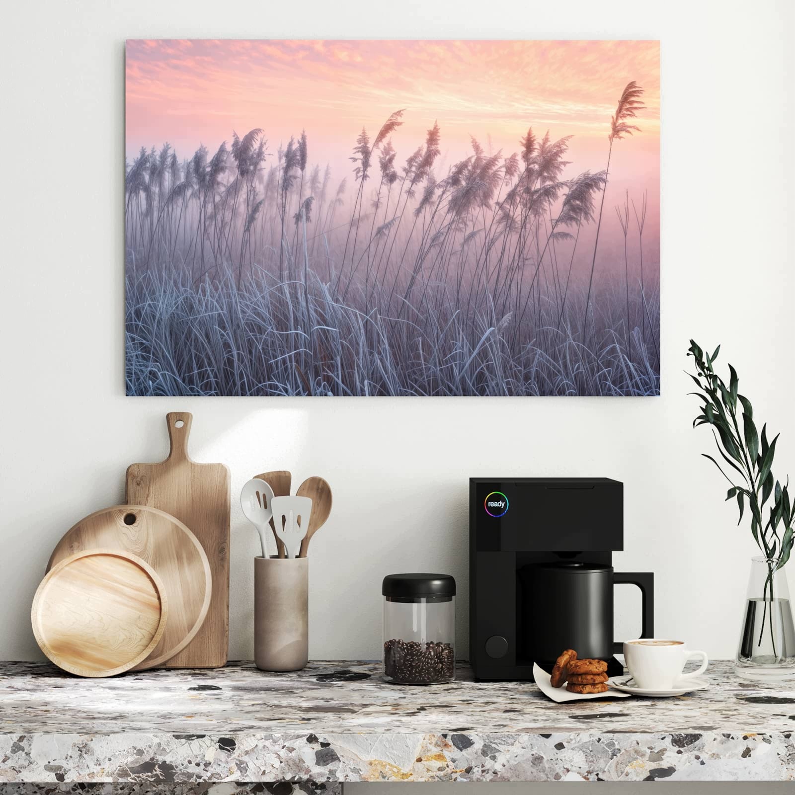 Magnetická tabule – obraz na zeď Zamlžená louka ráno | 90 × 60 cm