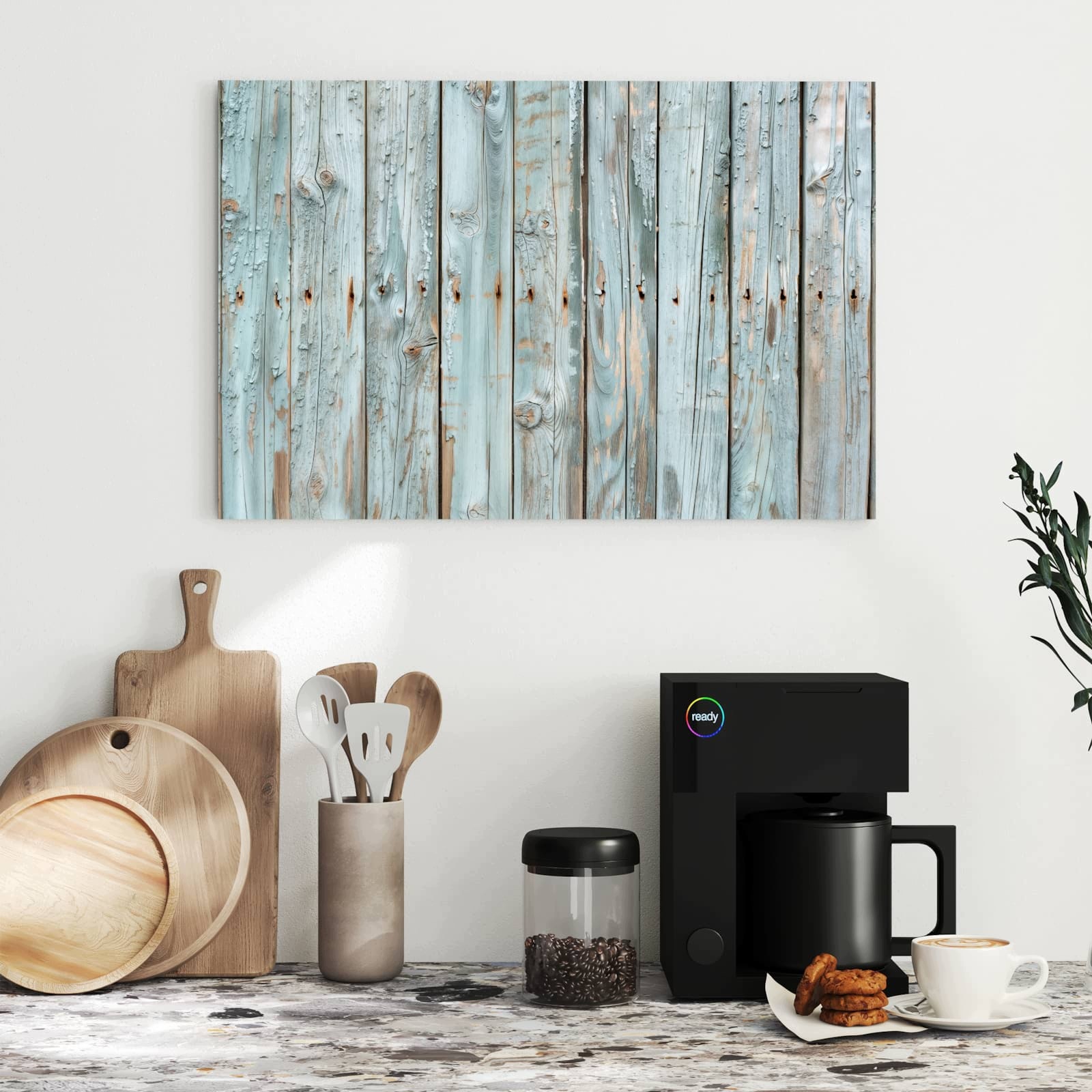 Magnetická tabule – obraz na zeď Světle modrá prkna | 60 × 40 cm