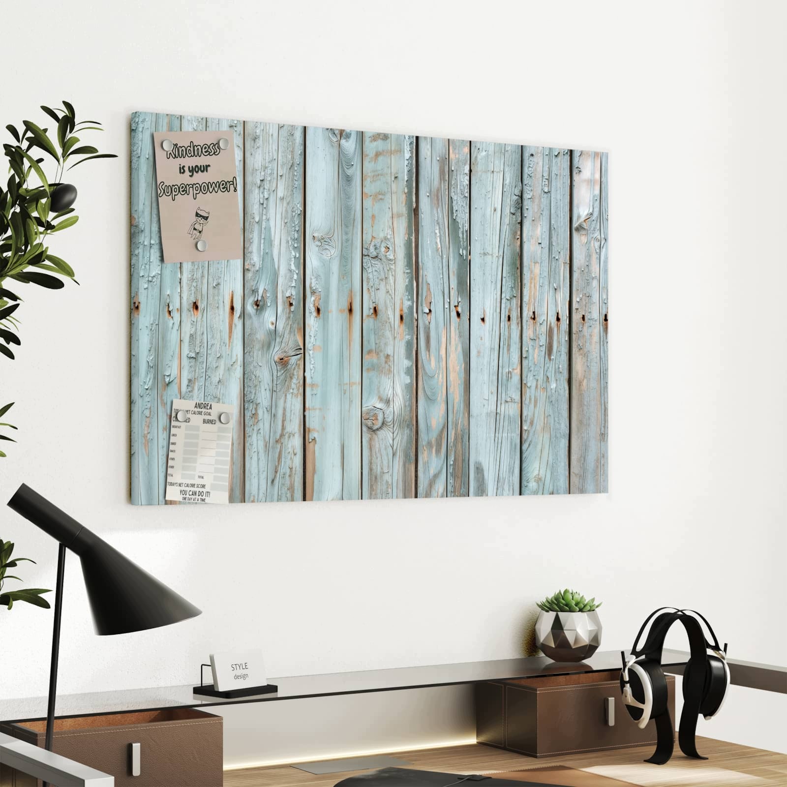 Magnetická tabule – obraz na zeď Světle modrá prkna | 60 × 40 cm