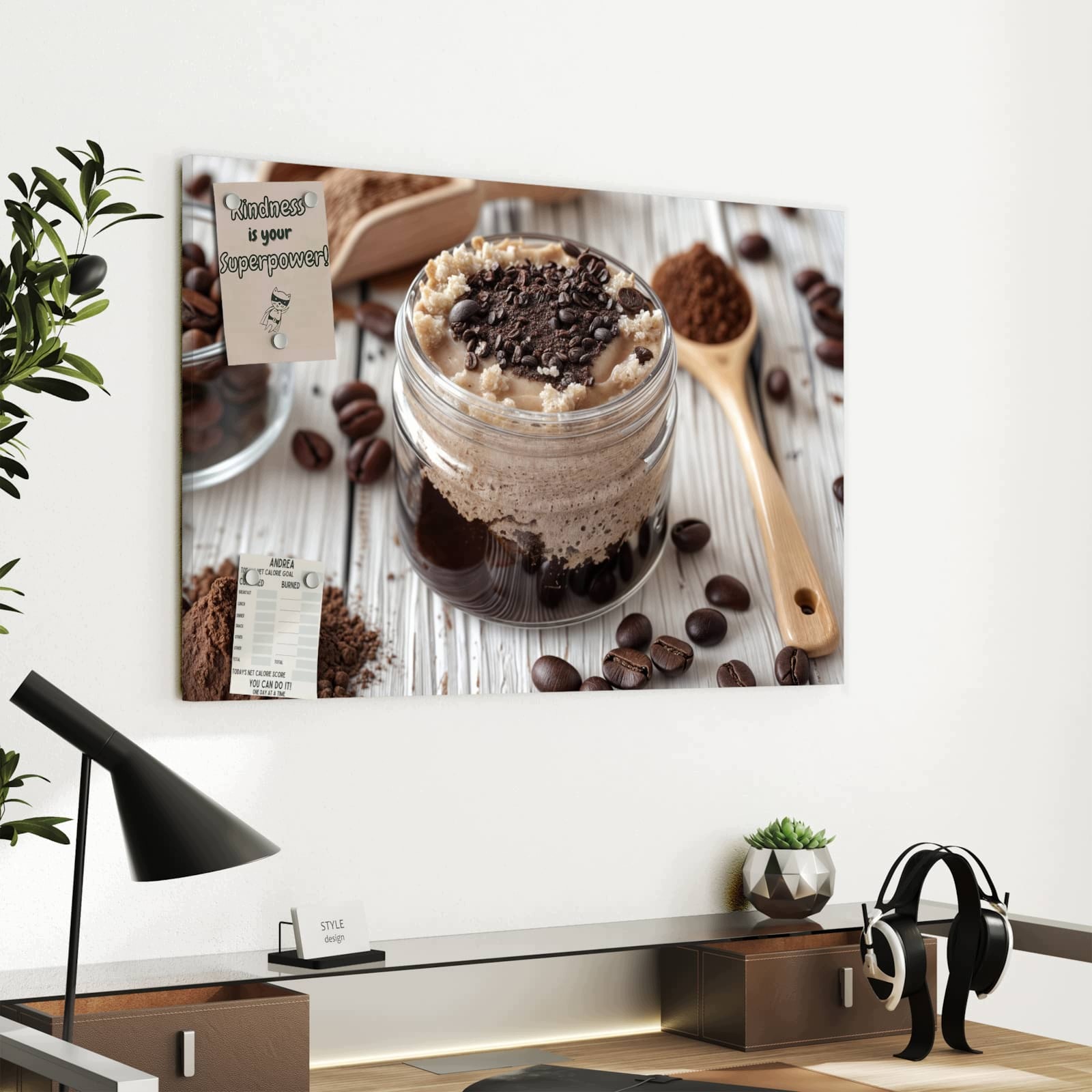 Magnetická tabule – obraz na zeď Kávový dezert ve skle | 60 × 40 cm