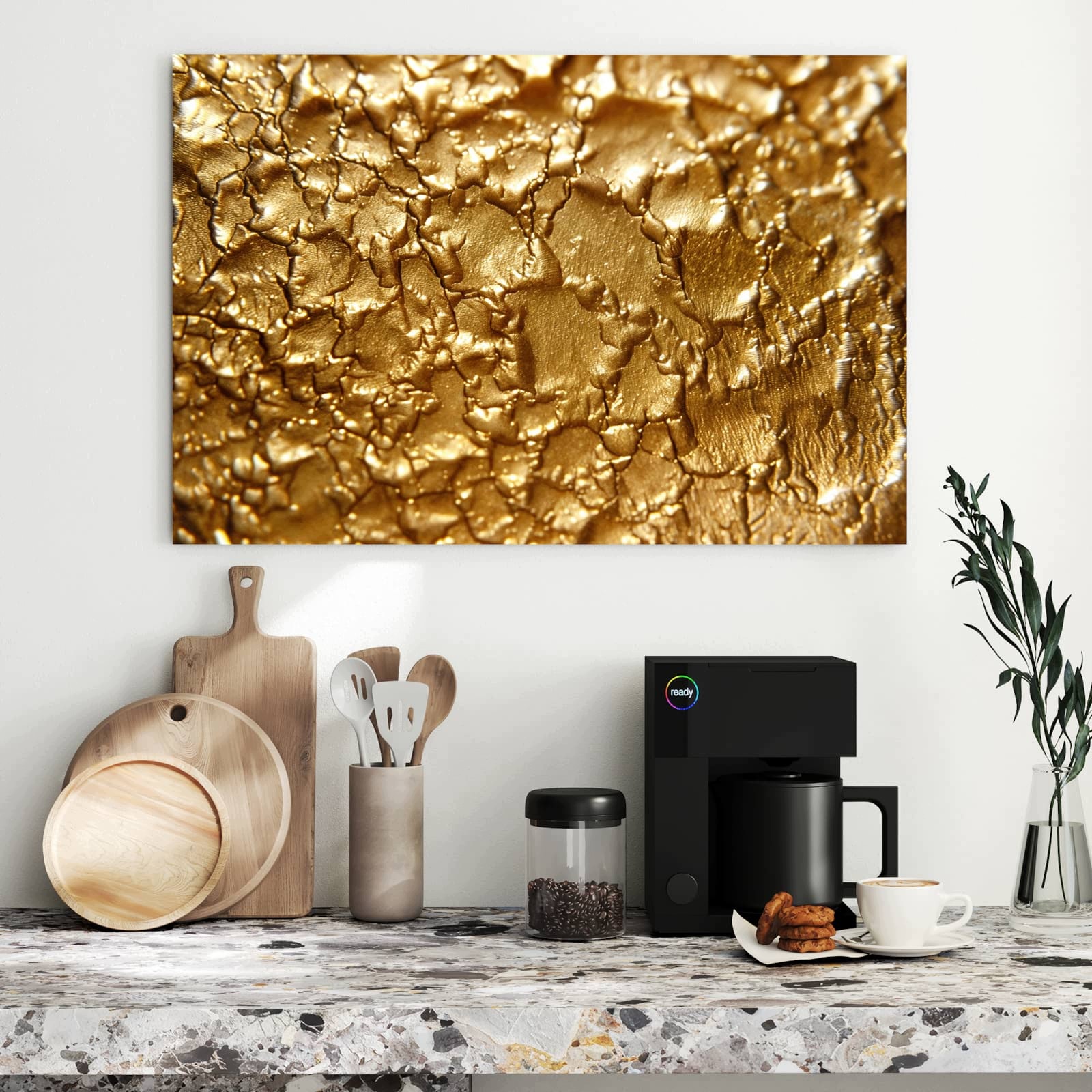 Magnetická tabule – obraz na zeď Zlatá struktura | 90 × 60 cm