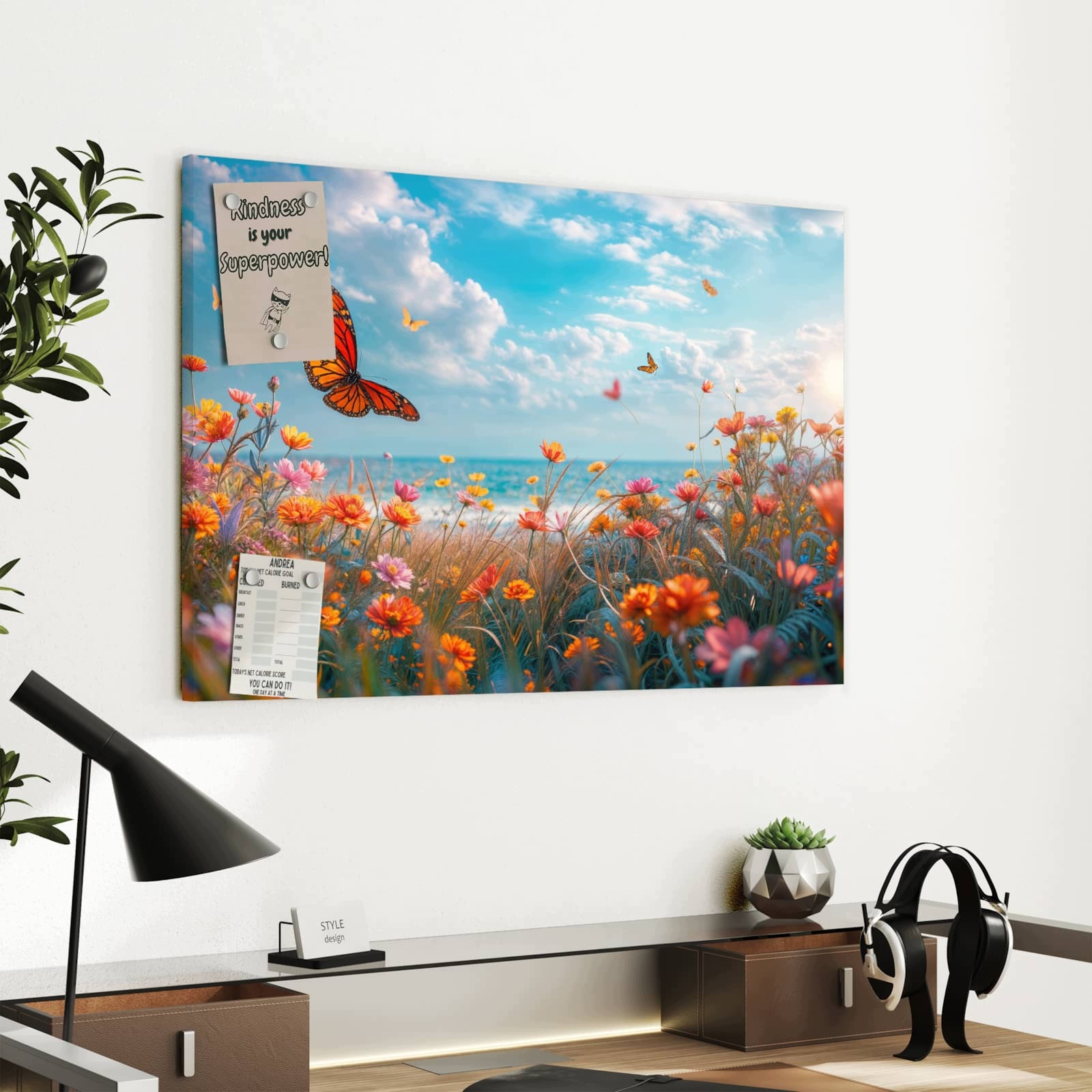 Magnetická tabule – obraz na zeď Letní květinová louka | 60 × 40 cm