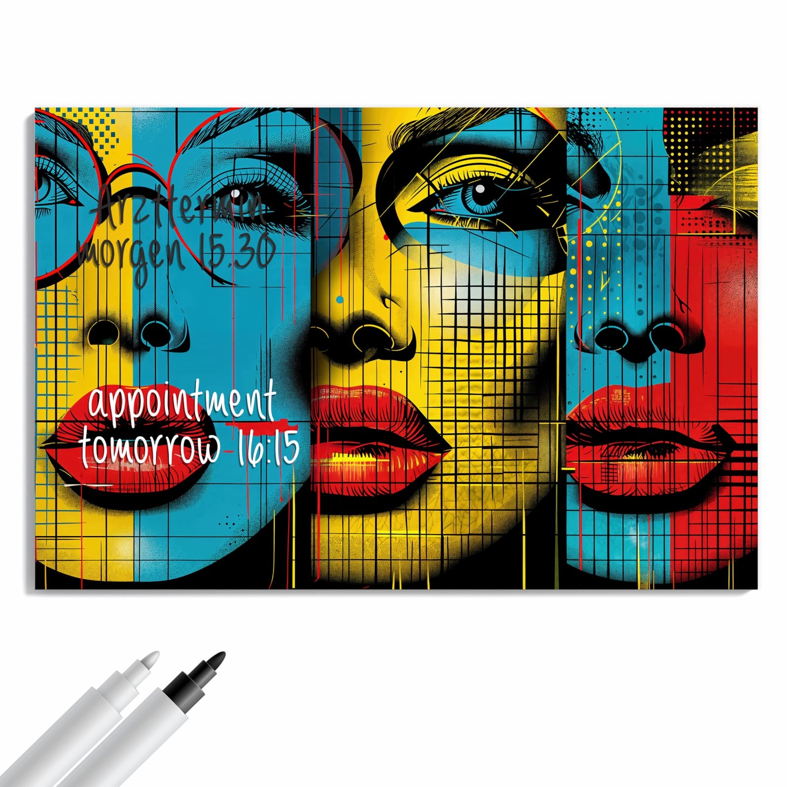 Magnetická tabule – obraz na zeď Pop umění tváře | 60 × 40 cm