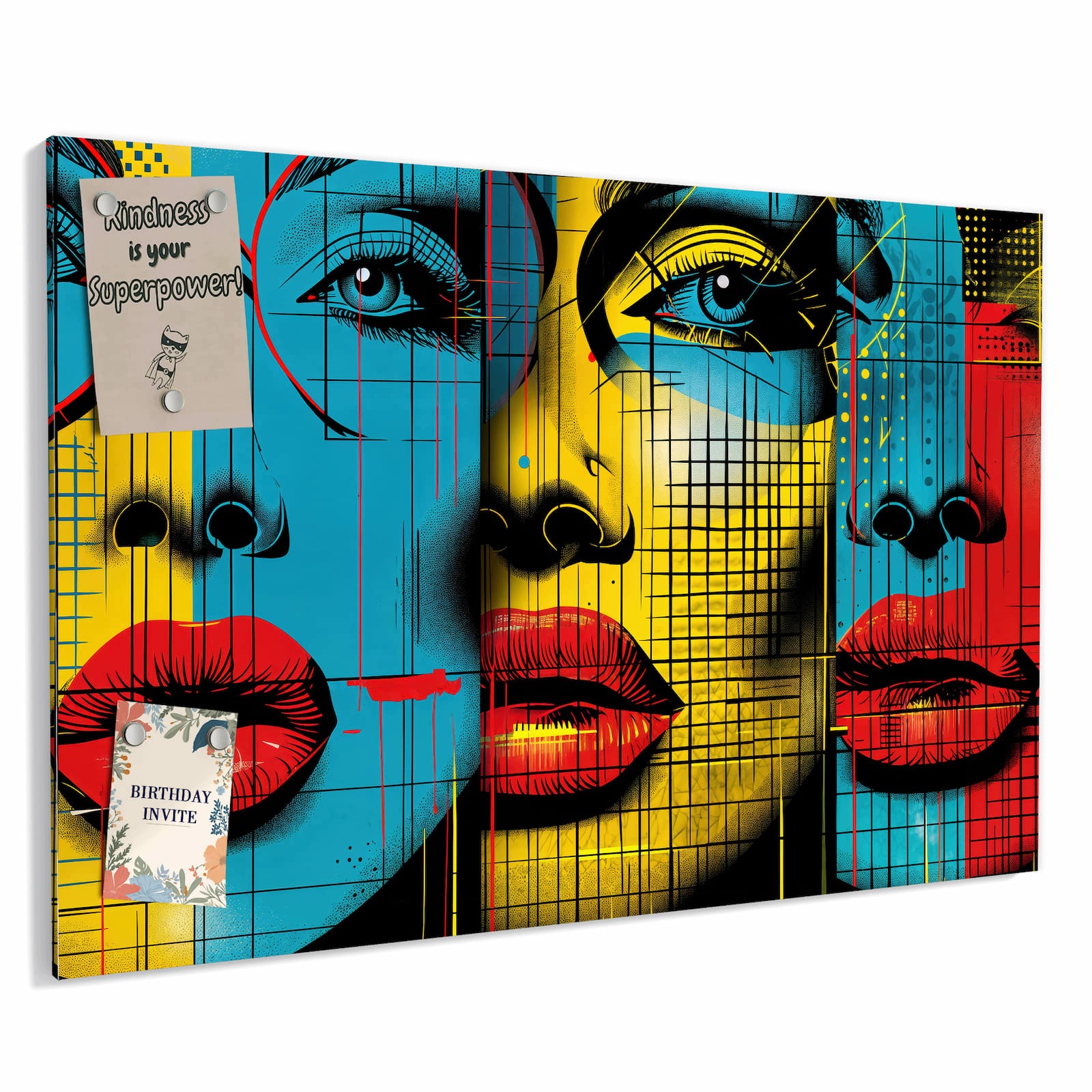 Magnetická tabule – obraz na zeď Pop umění tváře | 60 × 40 cm