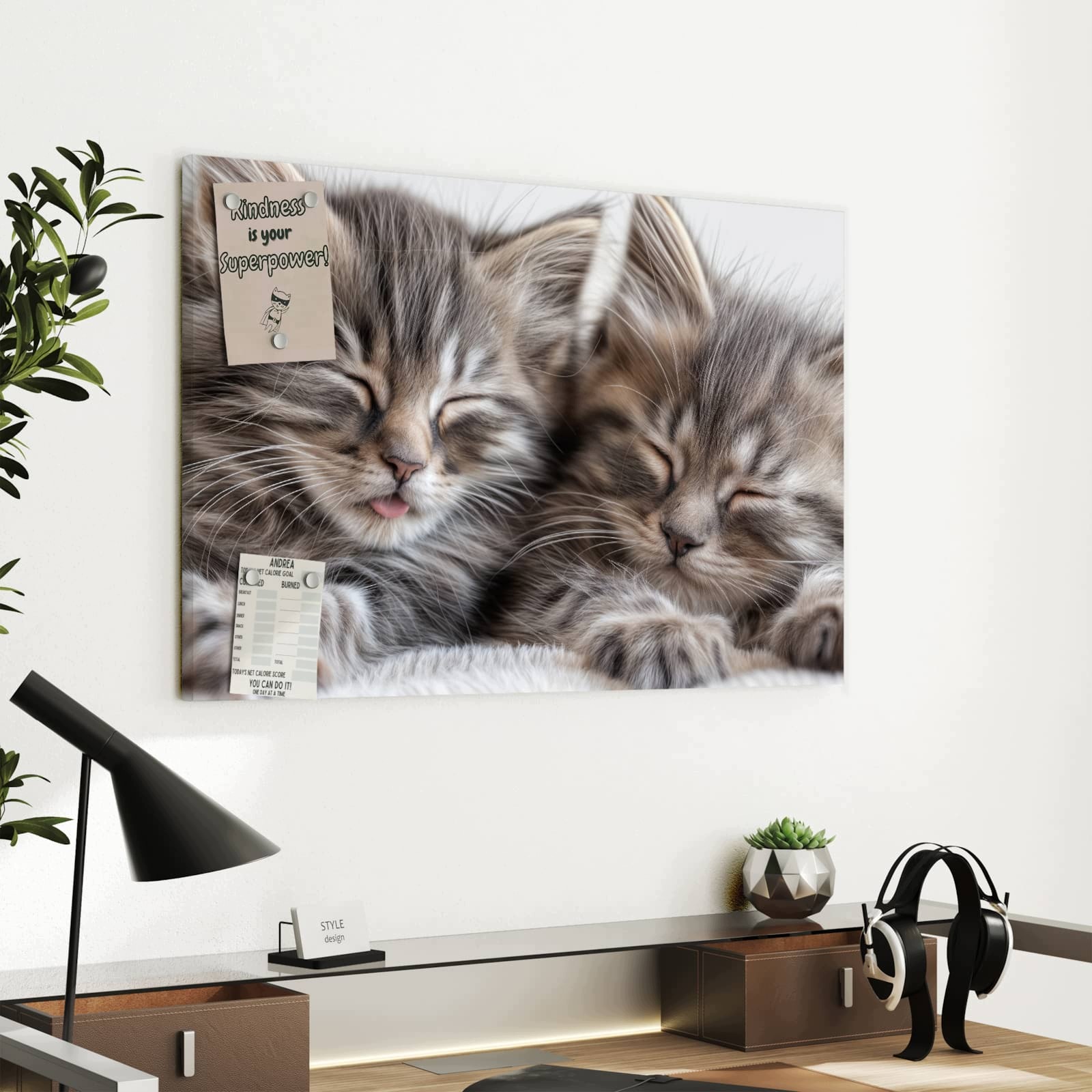 Magnetická tabule – obraz na zeď Spící koťátko | 60 × 40 cm