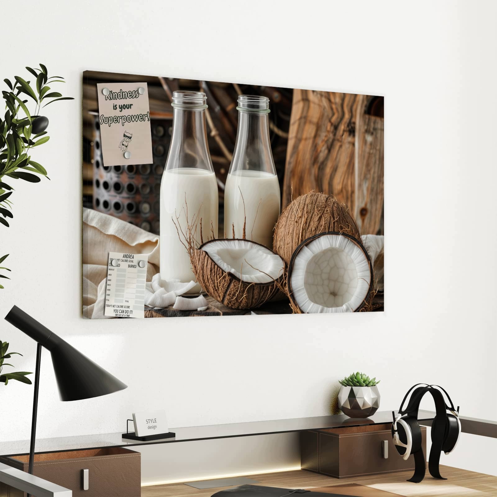 Magnetická tabule – obraz na zeď Pokrm z kokosu | 60 × 40 cm