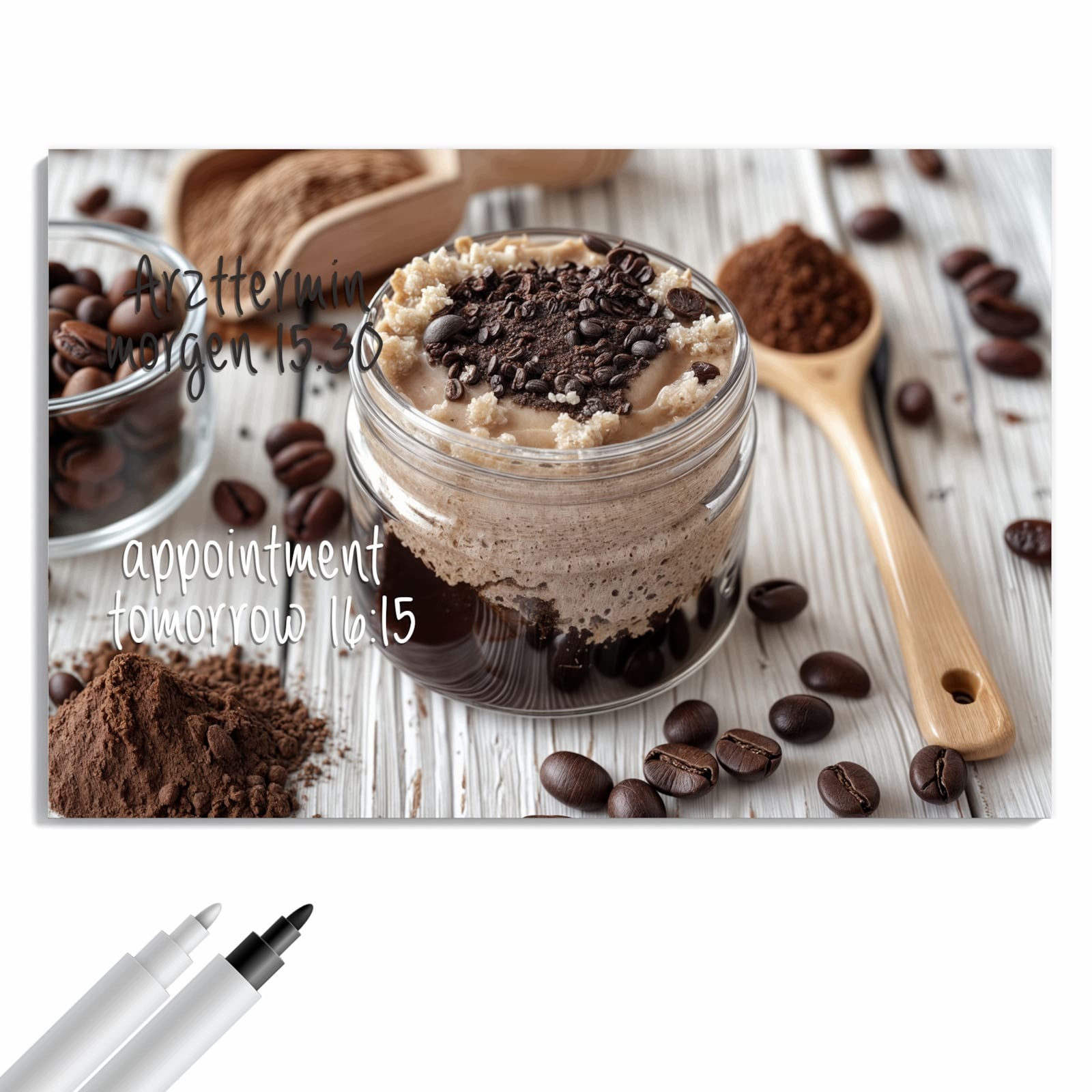 Magnetická tabule – obraz na zeď Kávový dezert ve skle | 90 × 60 cm