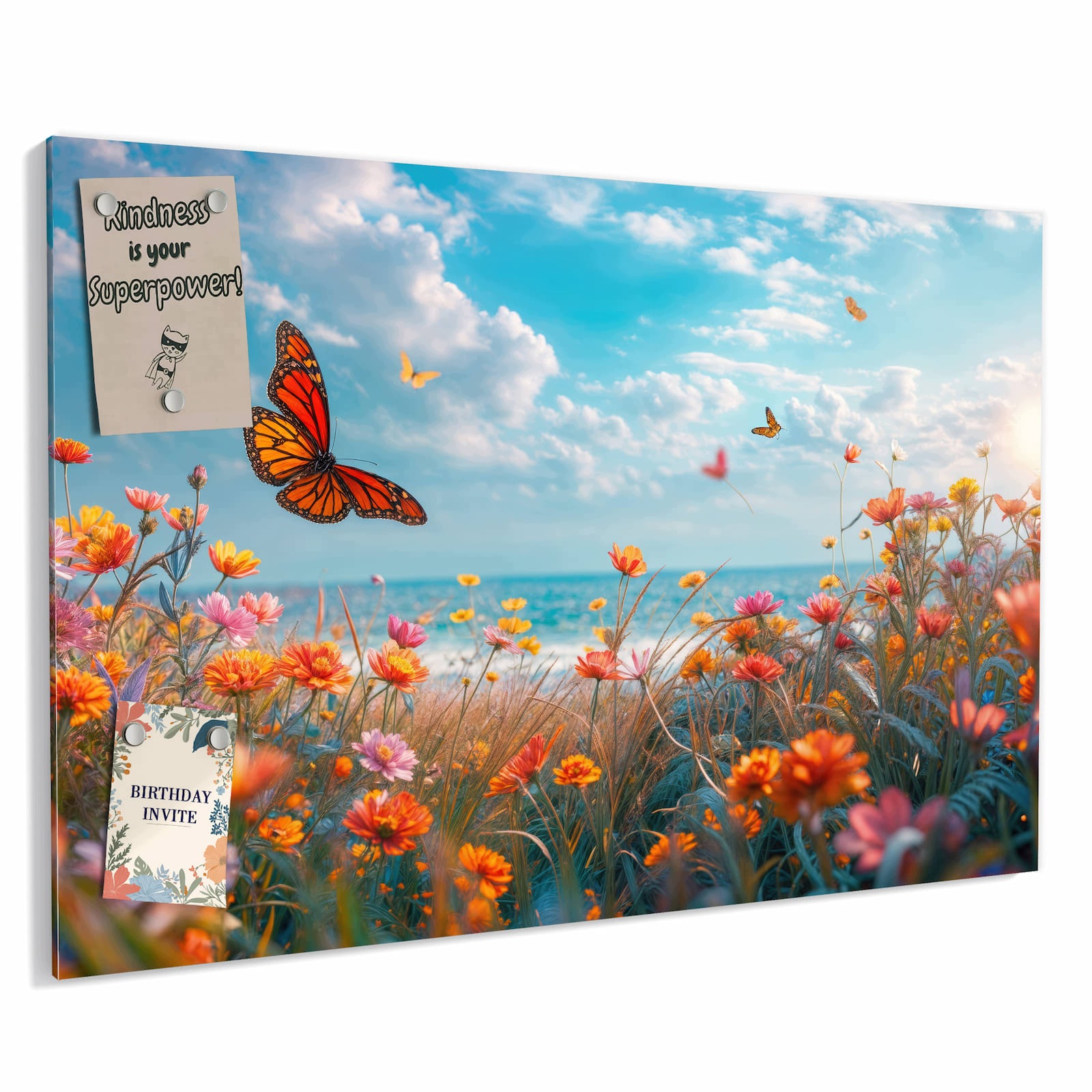 Magnetická tabule – obraz na zeď Letní květinová louka | 90 × 60 cm