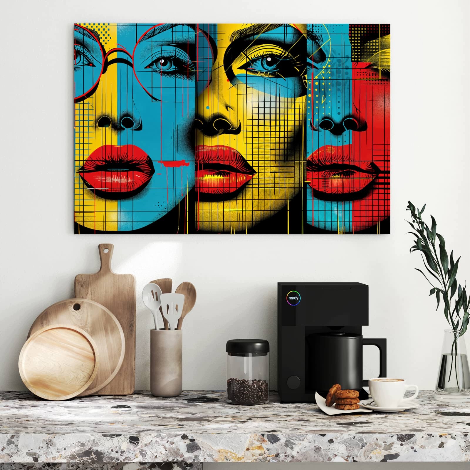Magnetická tabule – obraz na zeď Pop umění tváře | 90 × 60 cm