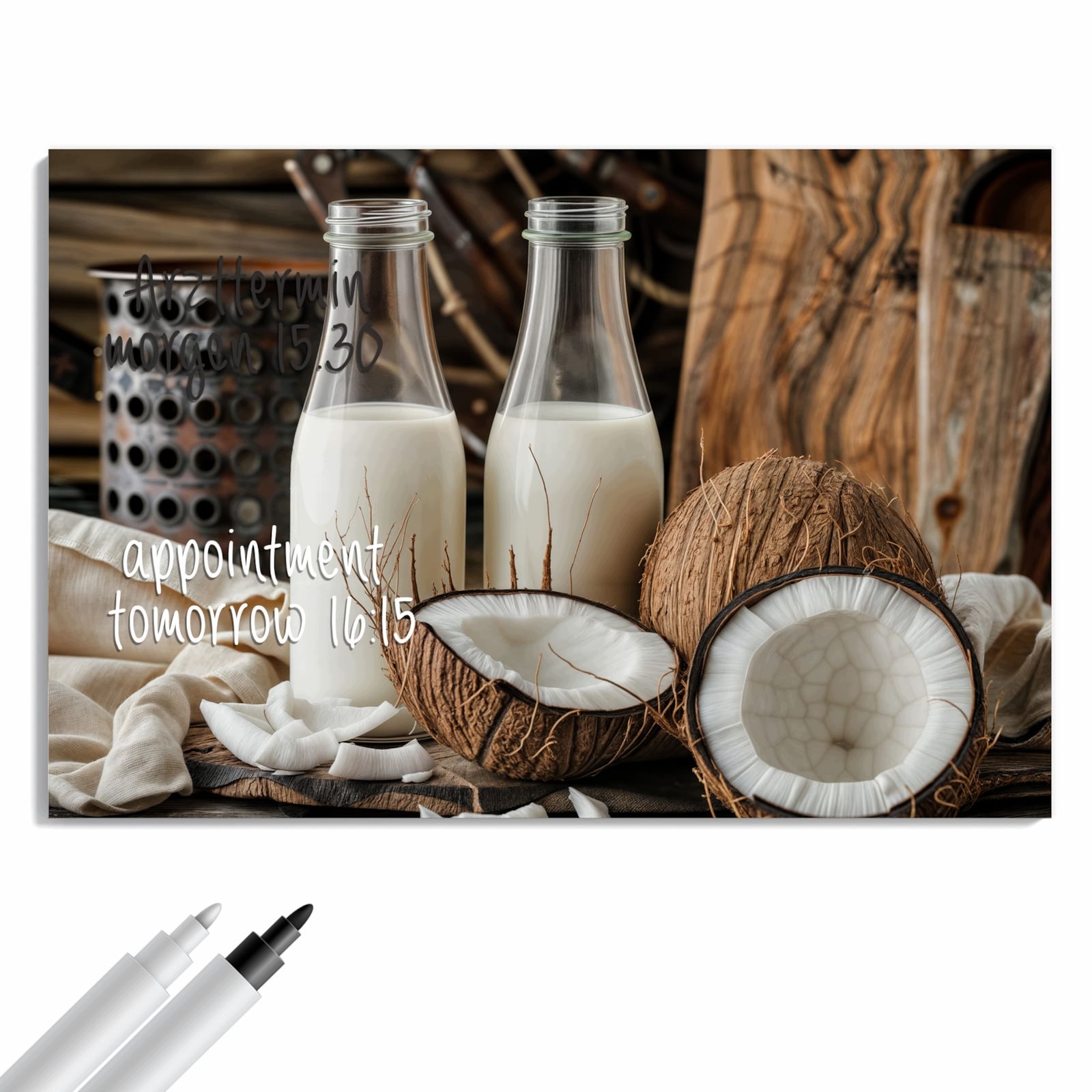 Magnetická tabule – obraz na zeď Pokrm z kokosu | 90 × 60 cm