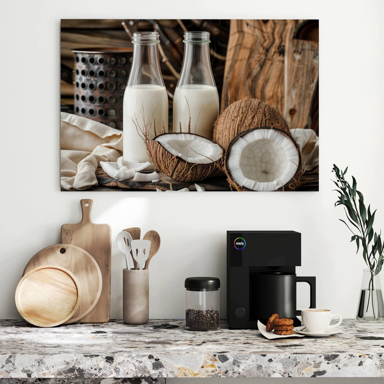 Magnetická tabule – obraz na zeď Pokrm z kokosu | 90 × 60 cm
