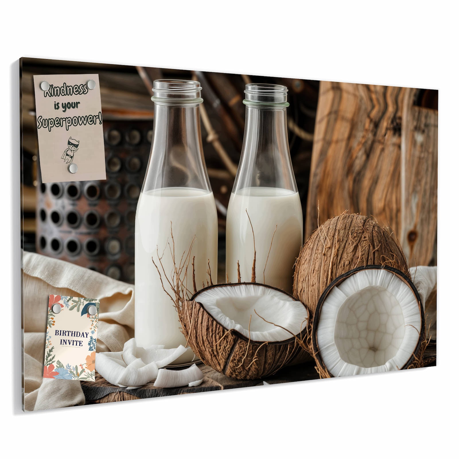 Magnetická tabule – obraz na zeď Pokrm z kokosu | 90 × 60 cm