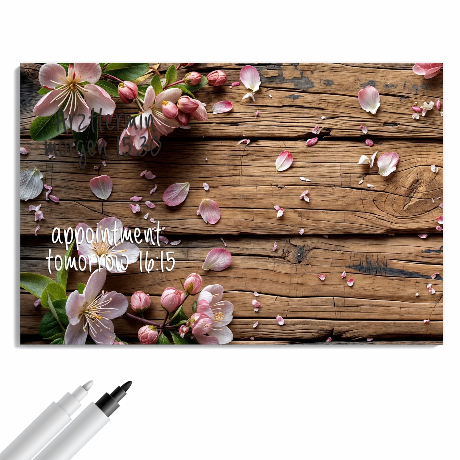 Magnetická tabule – obraz na zeď Květiny dřevo | 60 × 40 cm
