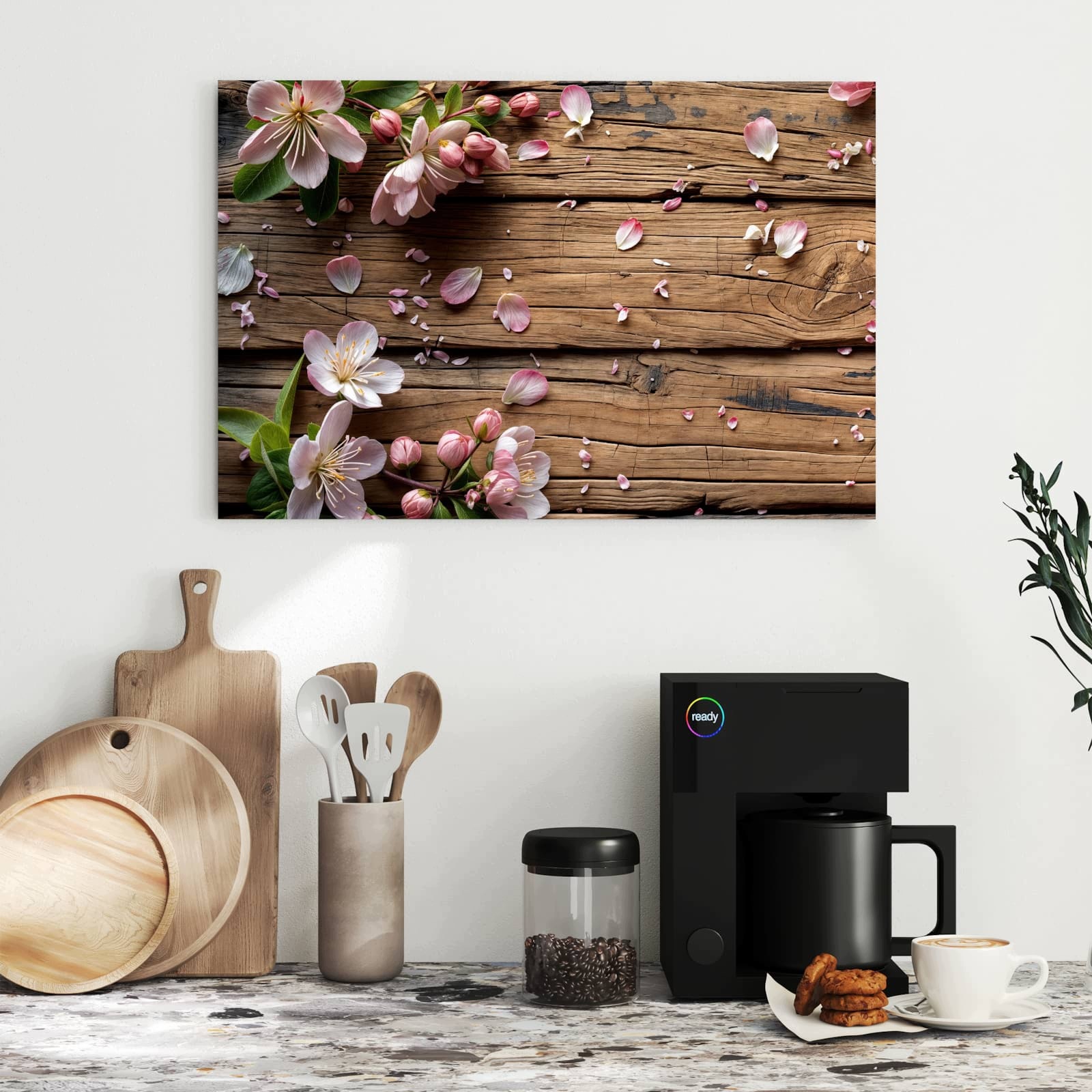 Magnetická tabule – obraz na zeď Květiny dřevo | 60 × 40 cm