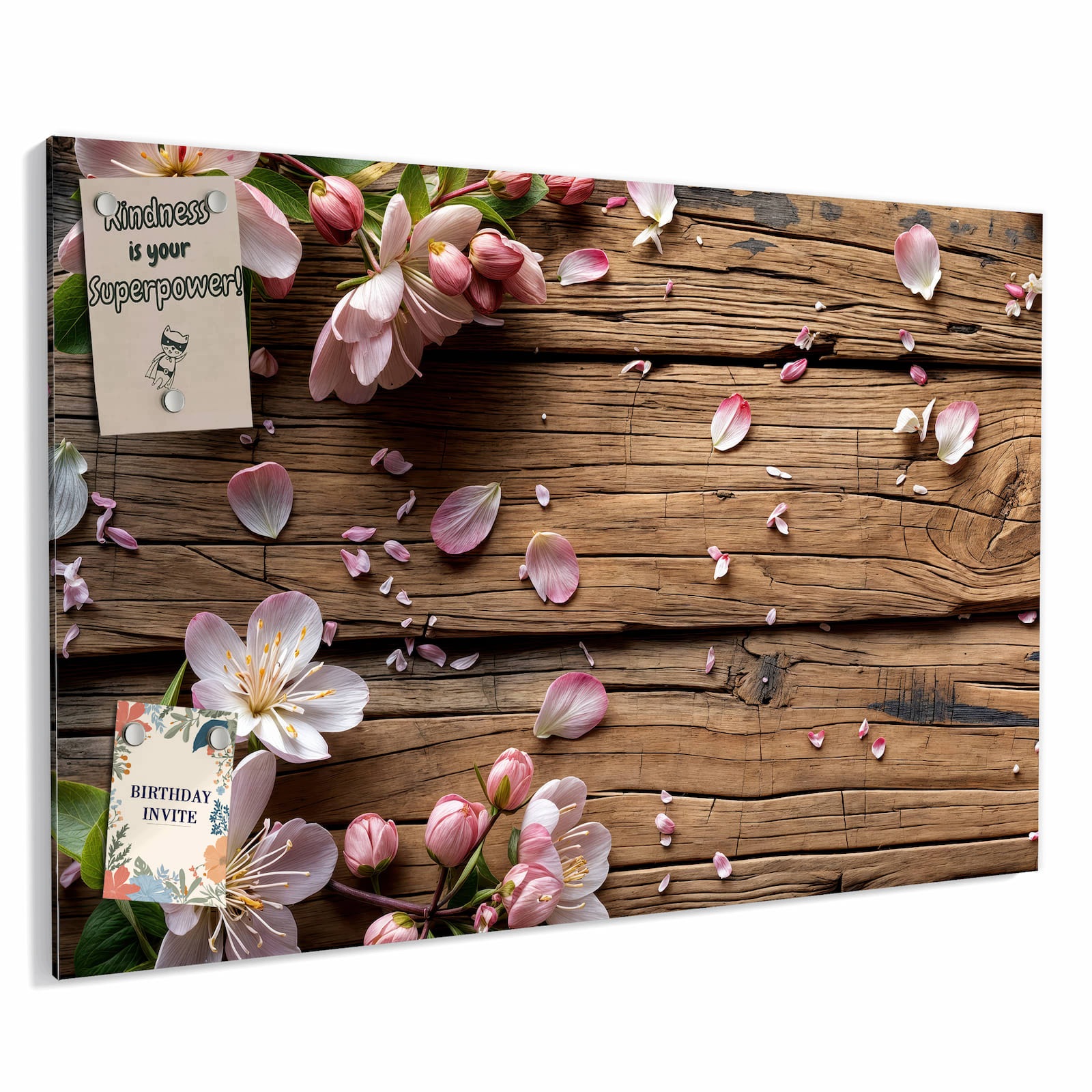 Magnetická tabule – obraz na zeď Květiny dřevo | 60 × 40 cm