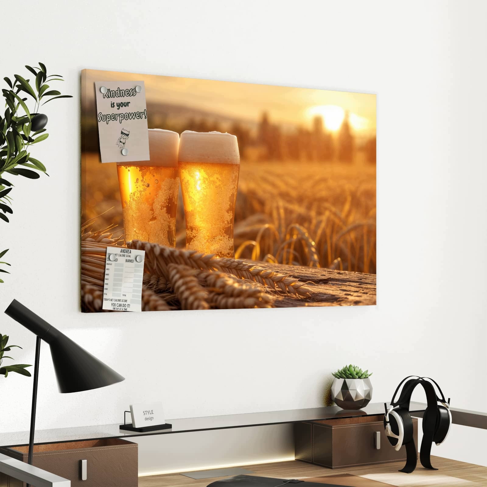 Magnetická tabule – obraz na zeď Hrnek o západu slunce | 60 × 40 cm