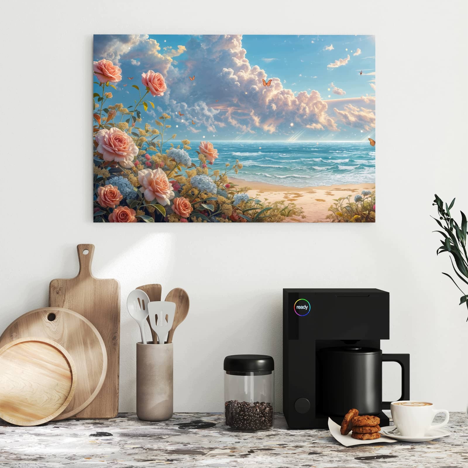 Magnetická tabule – obraz na zeď Čas na pláž s růžemi | 60 × 40 cm
