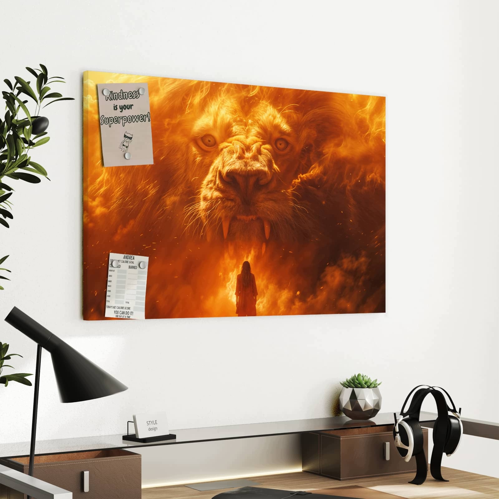 Magnetická tabule – obraz na zeď Dobrodružný lev | 60 × 40 cm