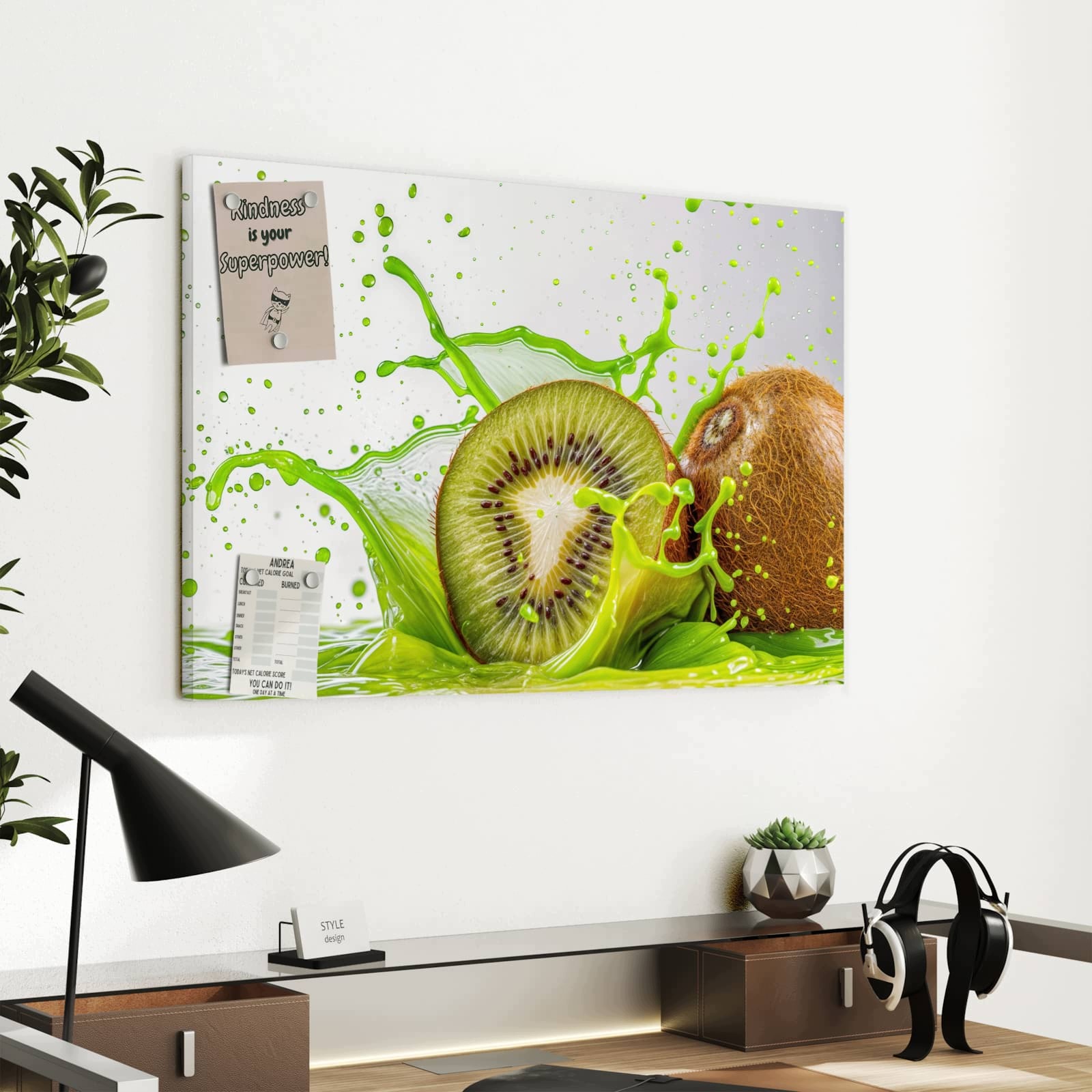 Magnetická tabule – obraz na zeď Kiwi cákance | 60 × 40 cm