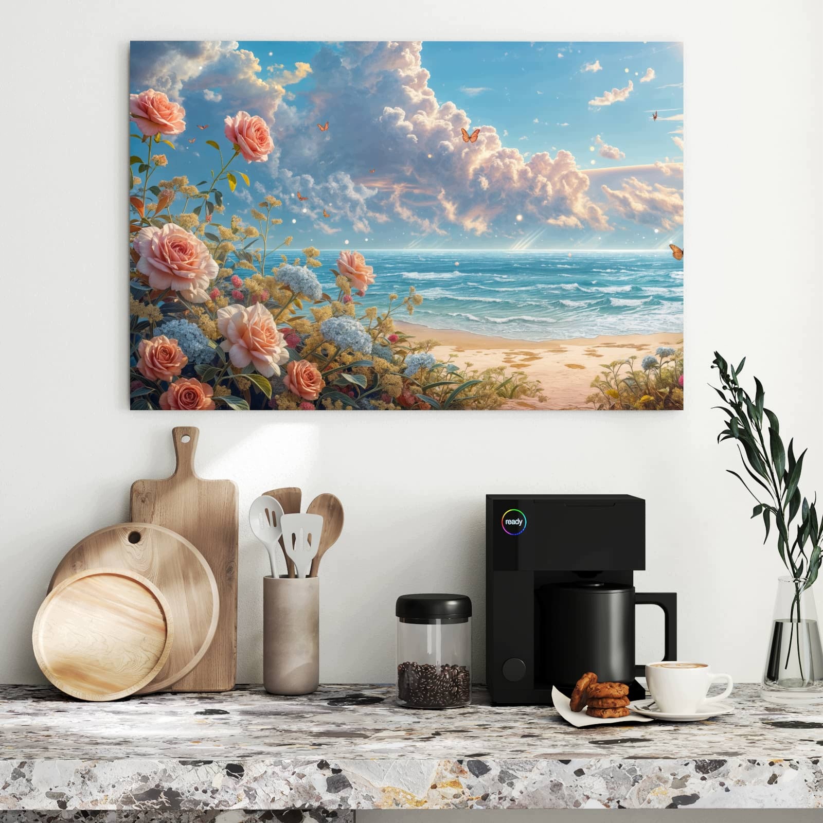 Magnetická tabule – obraz na zeď Čas na pláž s růžemi | 90 × 60 cm