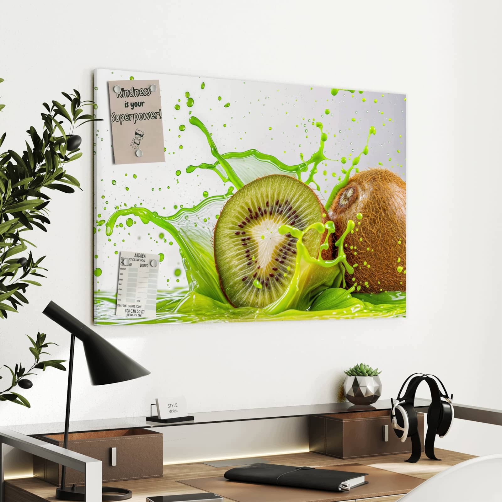 Magnetická tabule – obraz na zeď Kiwi cákance | 90 × 60 cm
