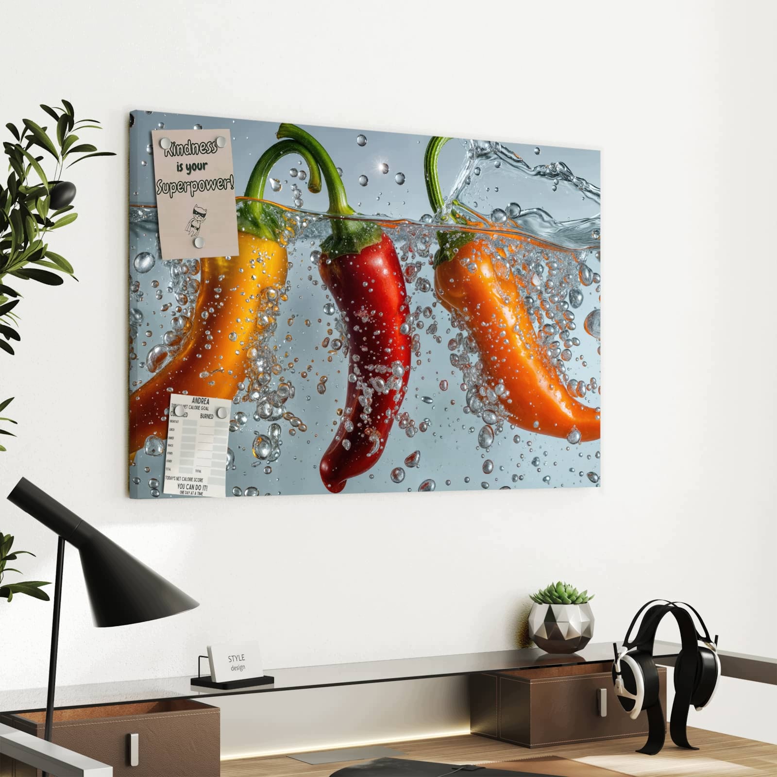 Magnetická tabule – obraz na zeď Šumivá paprika | 60 × 40 cm