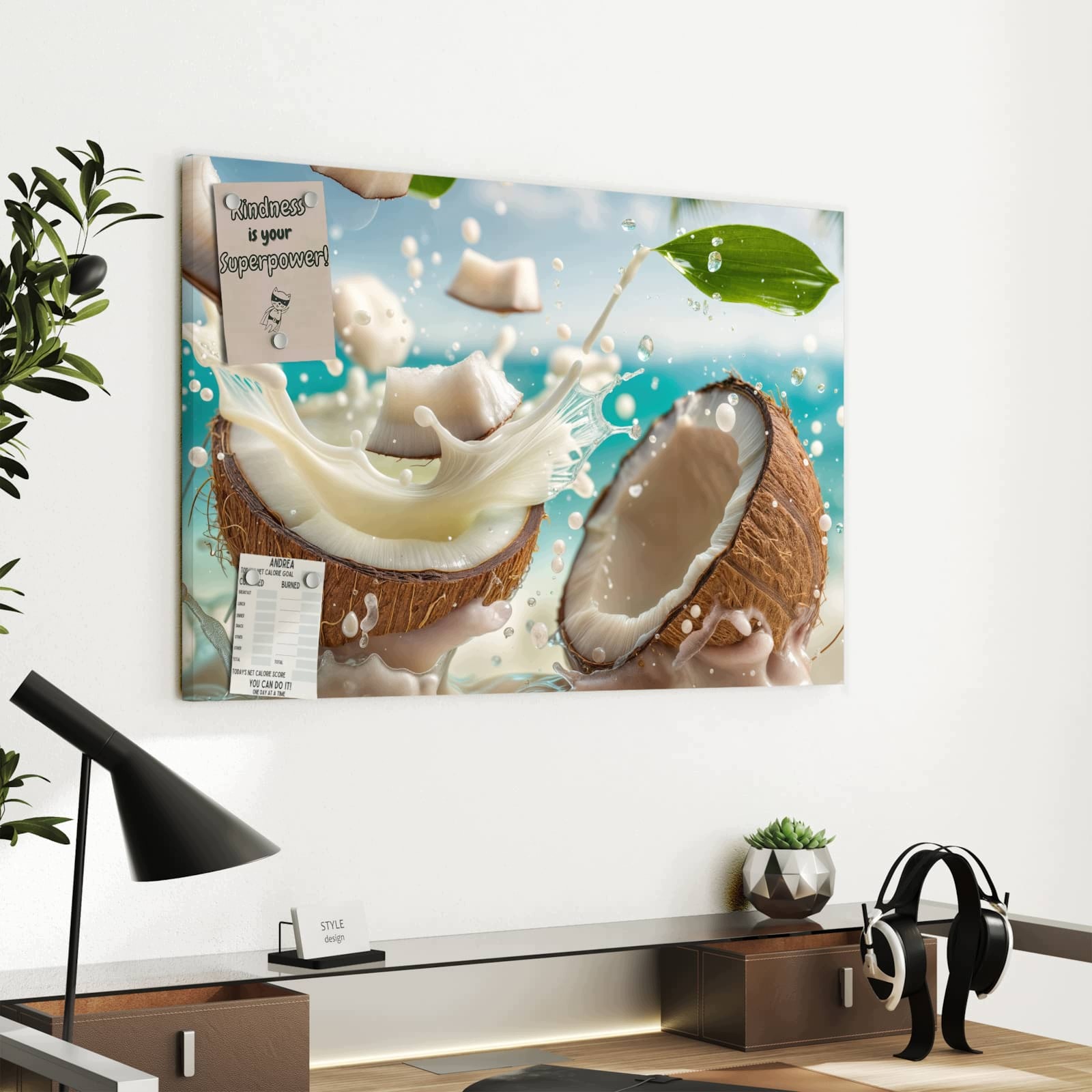 Magnetická tabule – obraz na zeď Kokos cákance | 60 × 40 cm