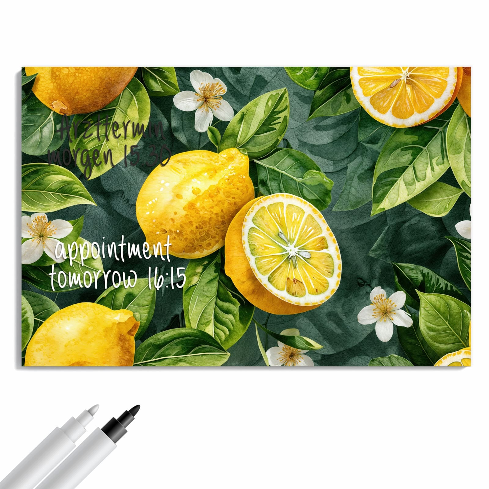 Magnetická tabule – obraz na zeď Citronový vzor | 60 × 40 cm