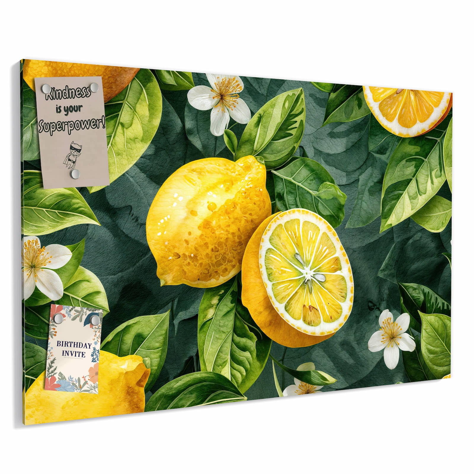 Magnetická tabule – obraz na zeď Citronový vzor | 60 × 40 cm