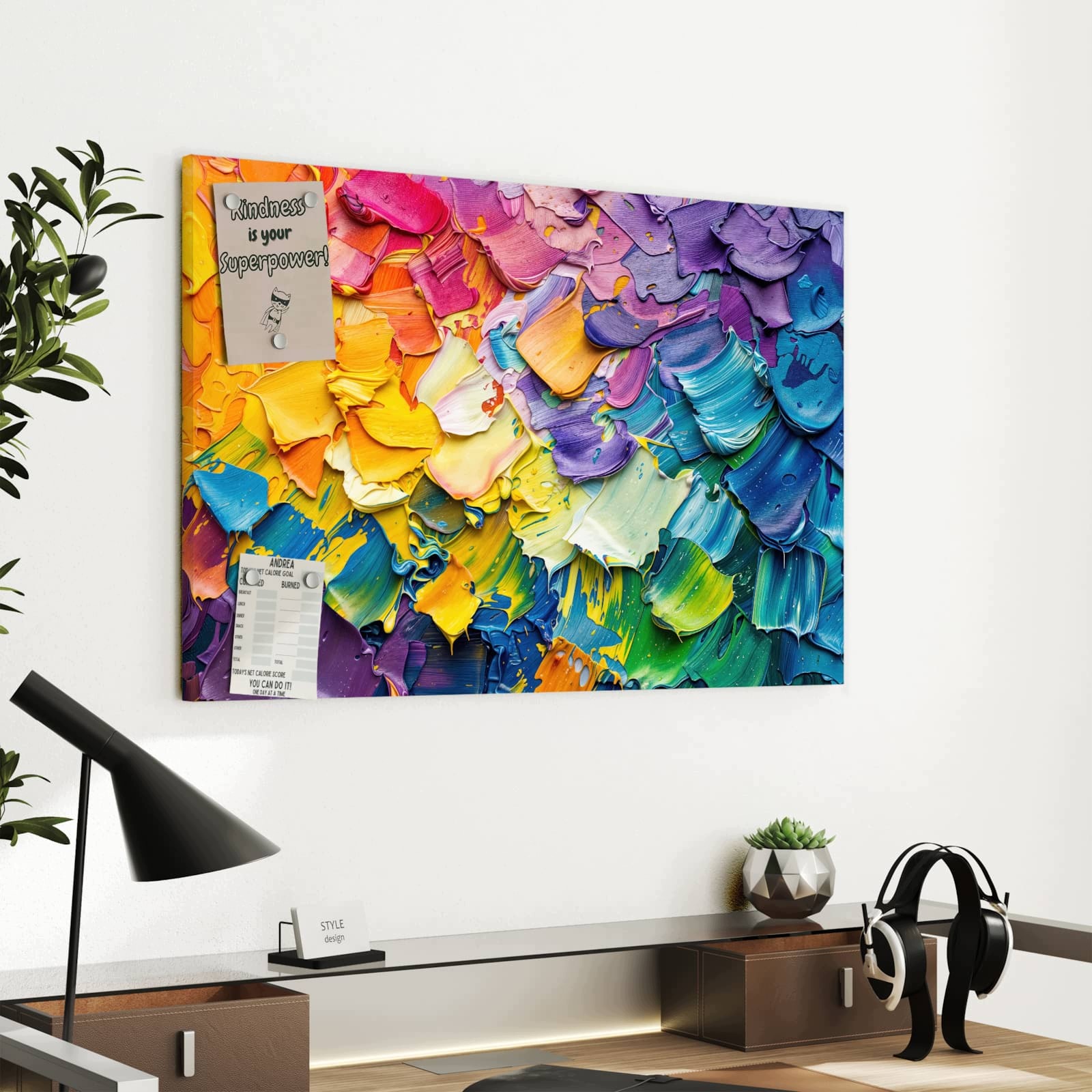Magnetická tabule – obraz na zeď Barevné tahy štětce | 60 × 40 cm