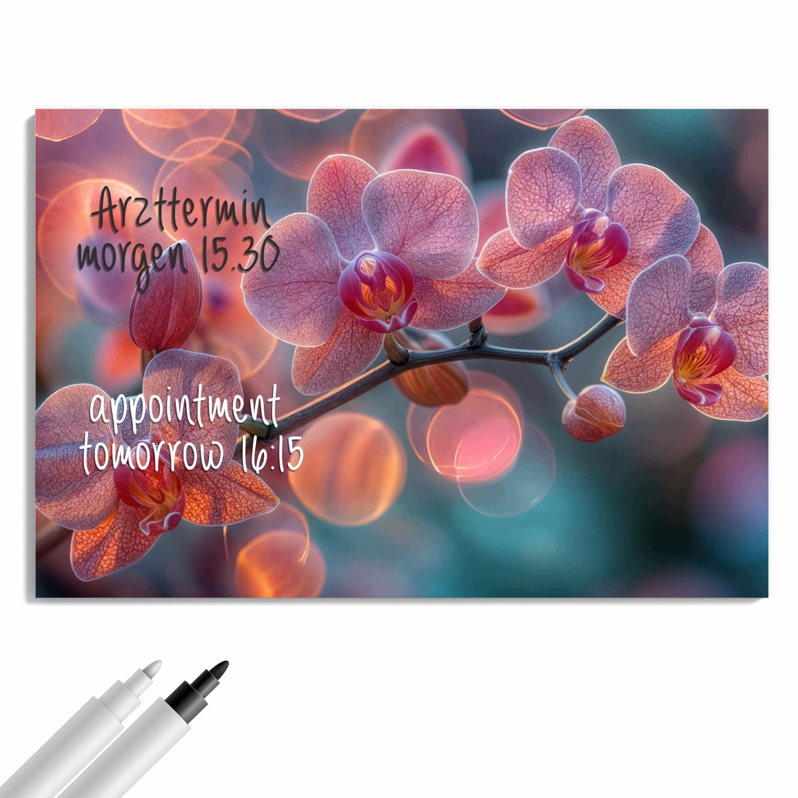 Magnetická tabule – obraz na zeď Orchidej bokeh | 90 × 60 cm