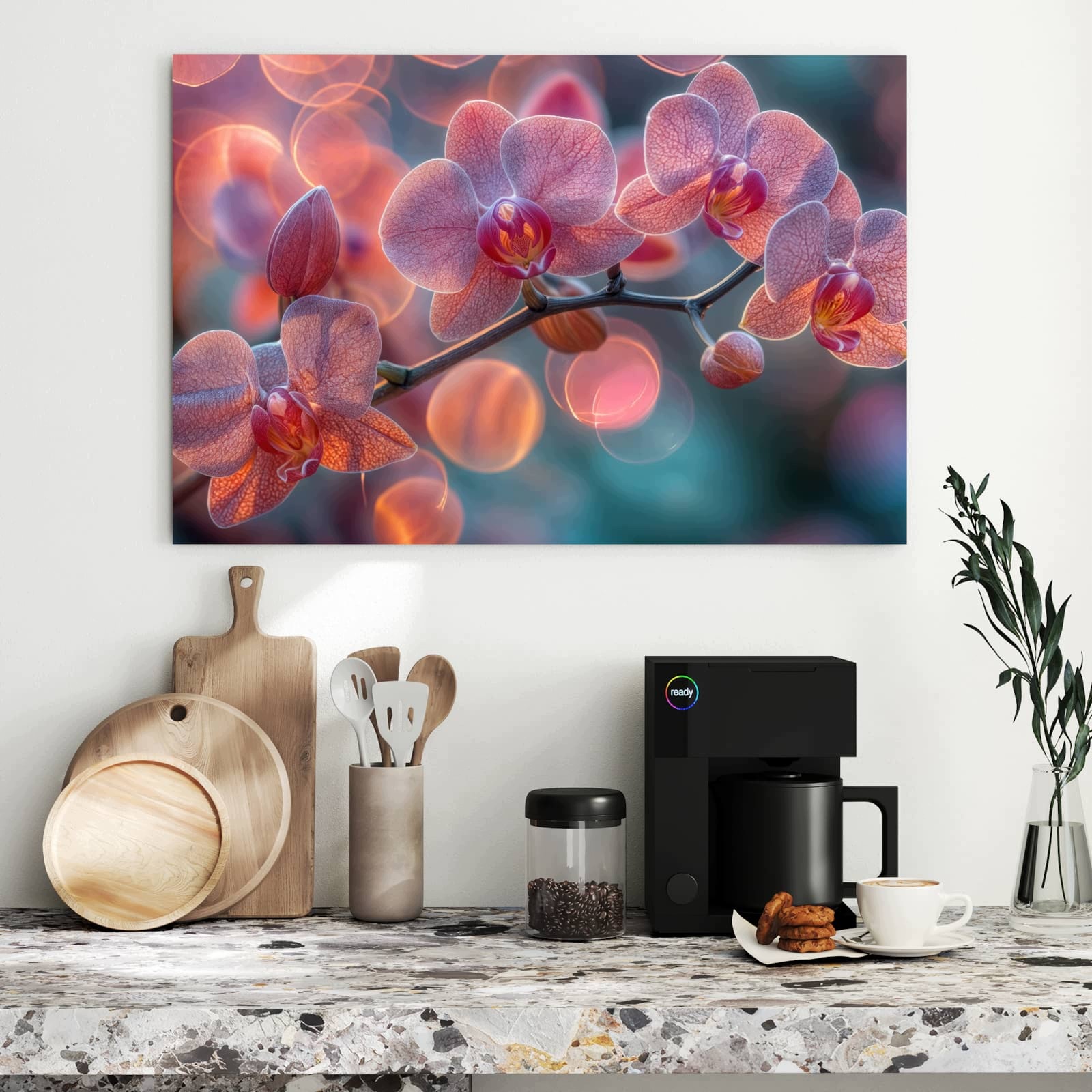 Magnetická tabule – obraz na zeď Orchidej bokeh | 90 × 60 cm