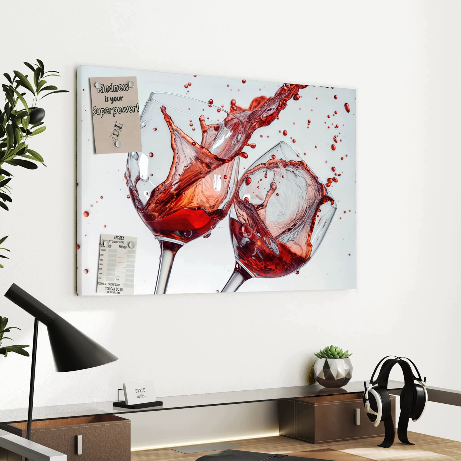 Magnetická tabule – obraz na zeď Šplouchající sklenka vína | 60 × 40 cm
