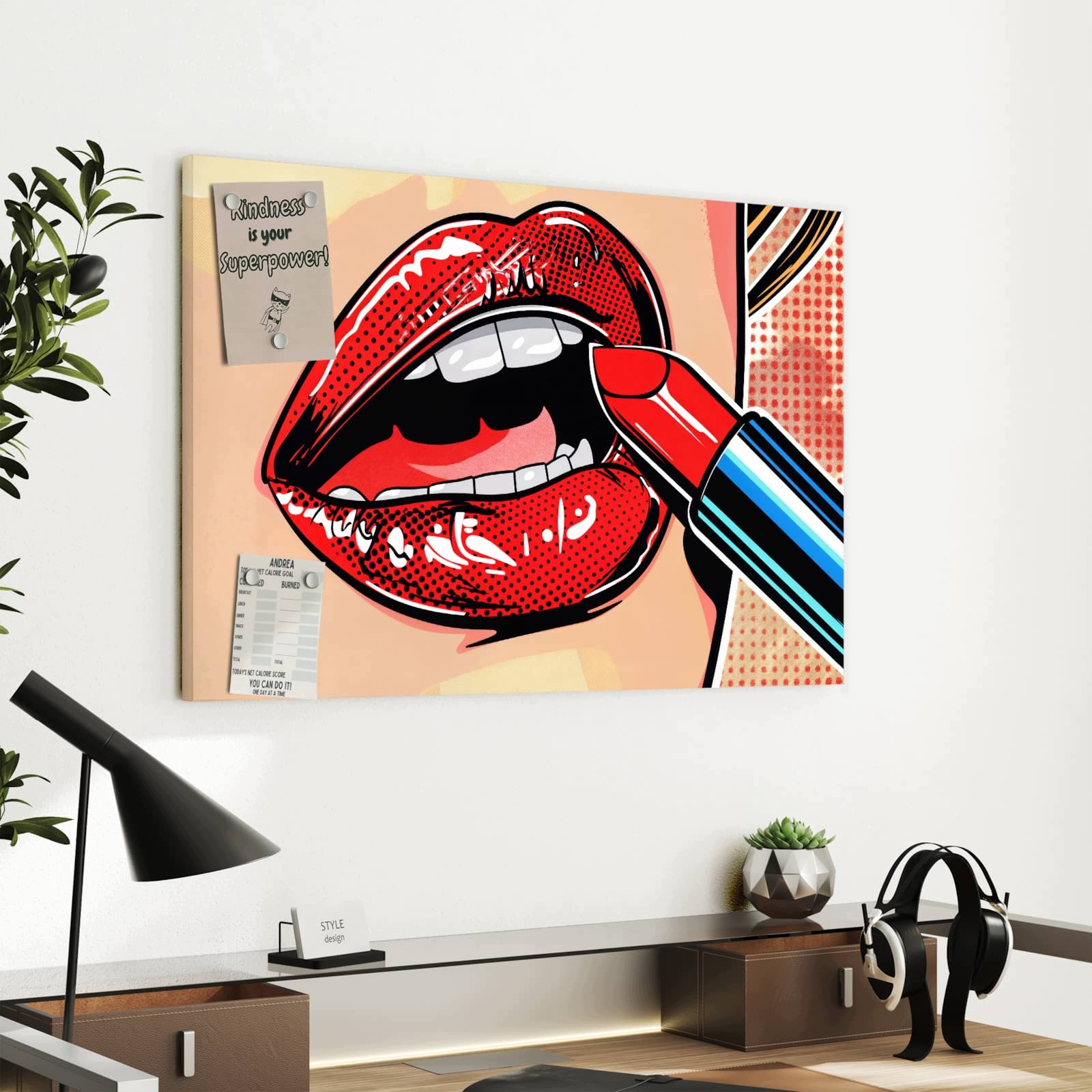 Magnetická tabule – obraz na zeď Rtěnka umění | 60 × 40 cm