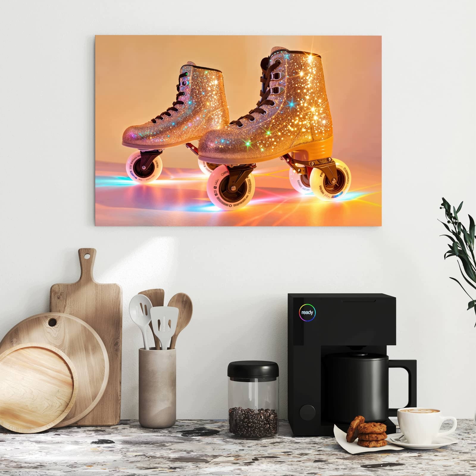 Magnetická tabule – obraz na zeď Třpytky kolečkové brusle | 60 × 40 cm