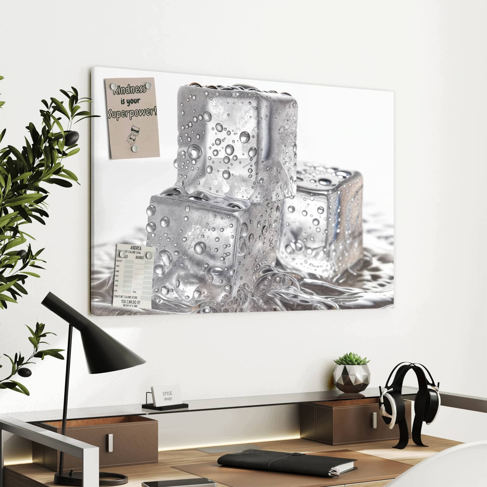 Magnetická tabule – obraz na zeď Kostky ledu | 90 × 60 cm