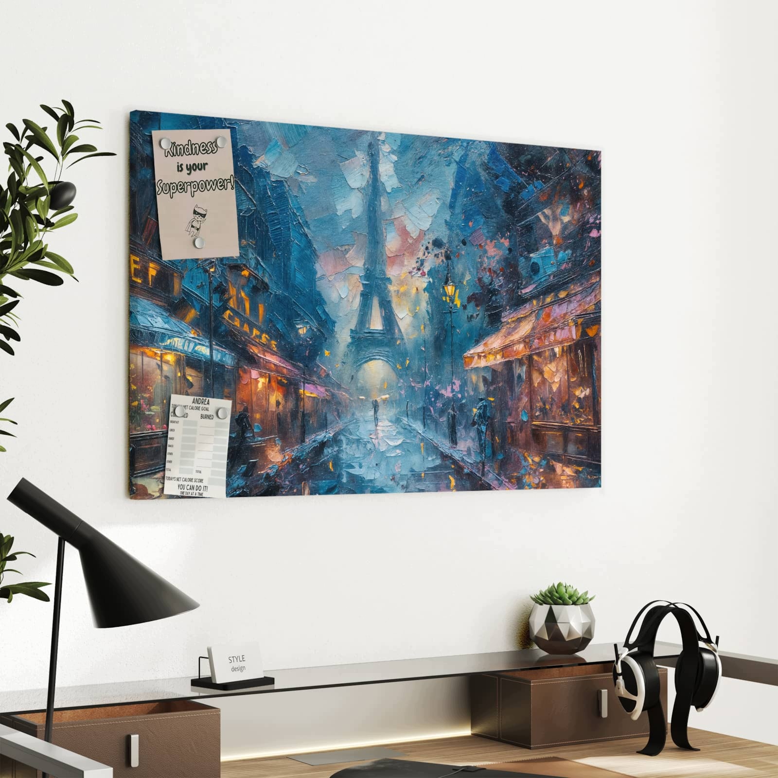Magnetická tabule – obraz na zeď Pařížská noc | 60 × 40 cm