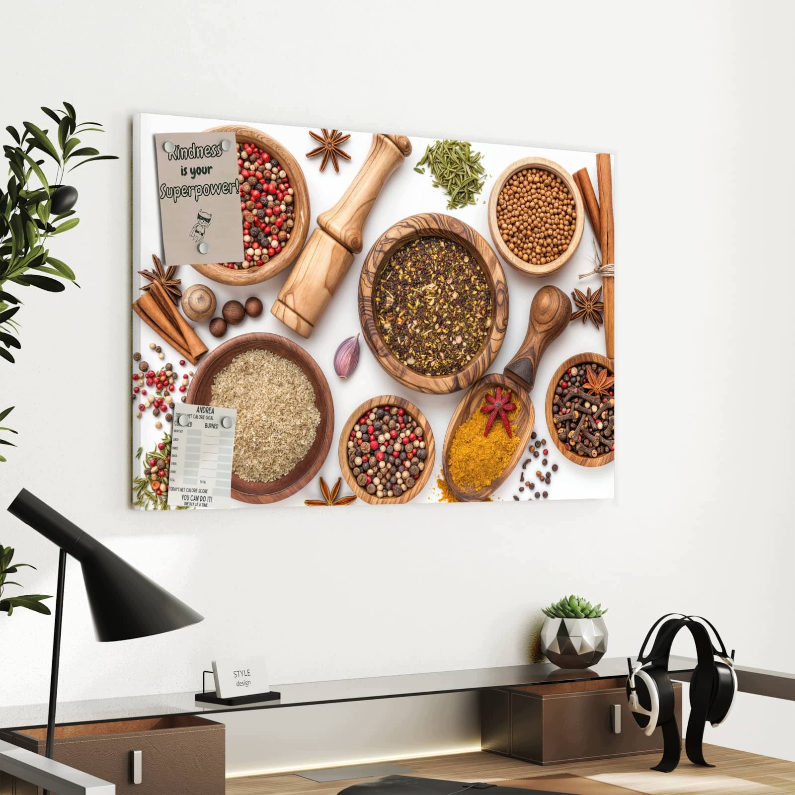 Magnetická tabule – obraz na zeď Kolekce koření a doplňků | 60 × 40 cm