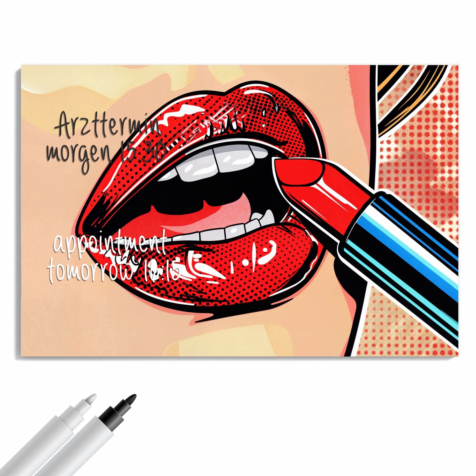 Magnetická tabule – obraz na zeď Rtěnka umění | 90 × 60 cm