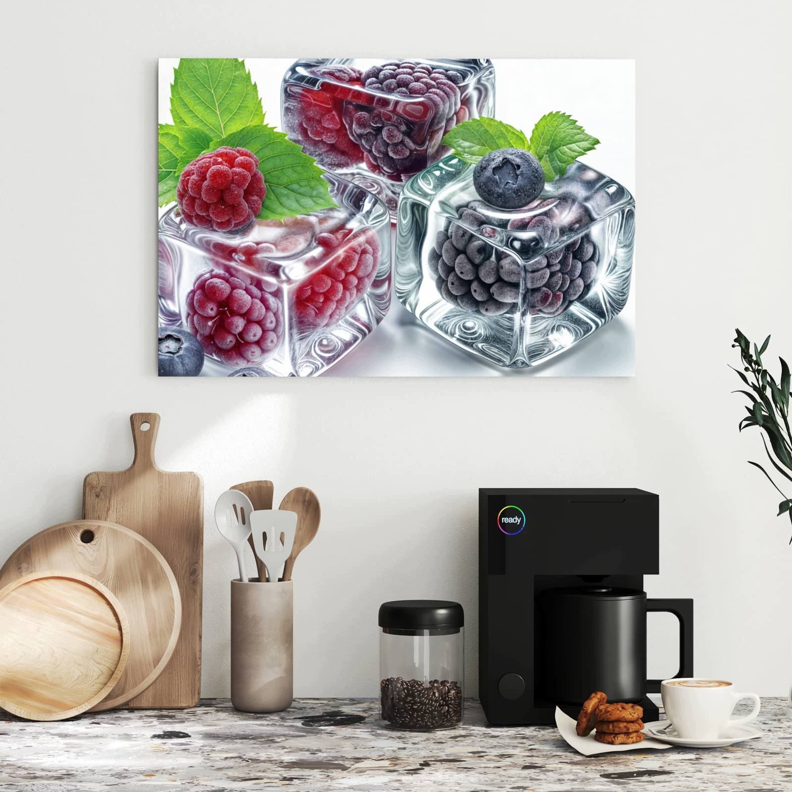 Magnetická tabule – obraz na zeď Kostky ledu a směs bobulí | 60 × 40 cm