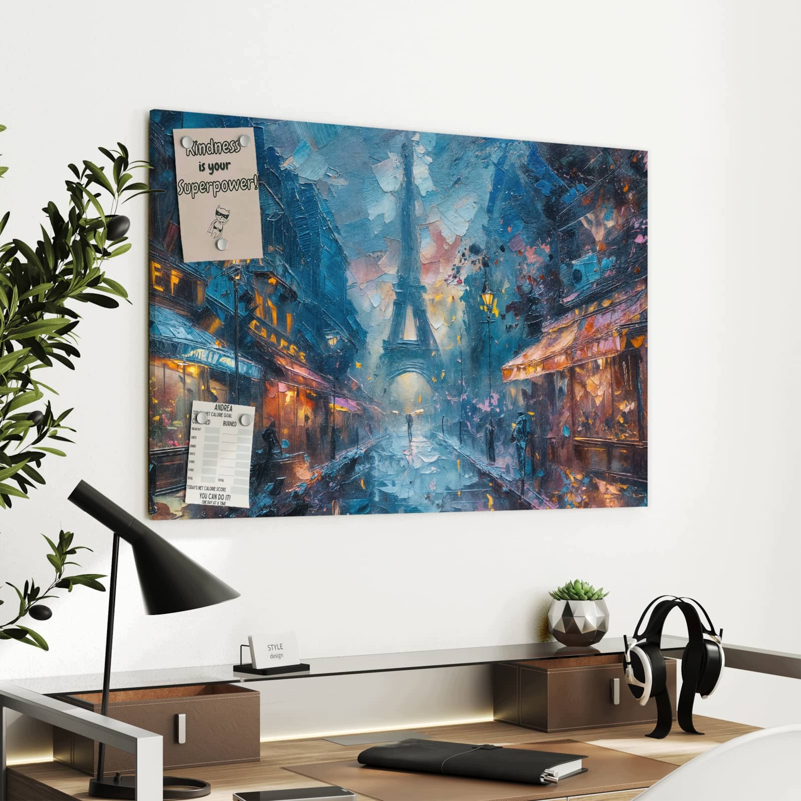 Magnetická tabule – obraz na zeď Pařížská noc | 90 × 60 cm