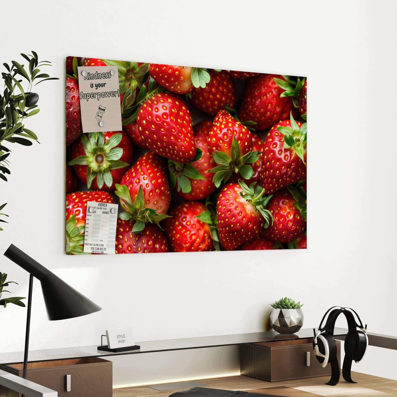 Magnetická tabule – obraz na zeď Čerstvé jahody | 60 × 40 cm